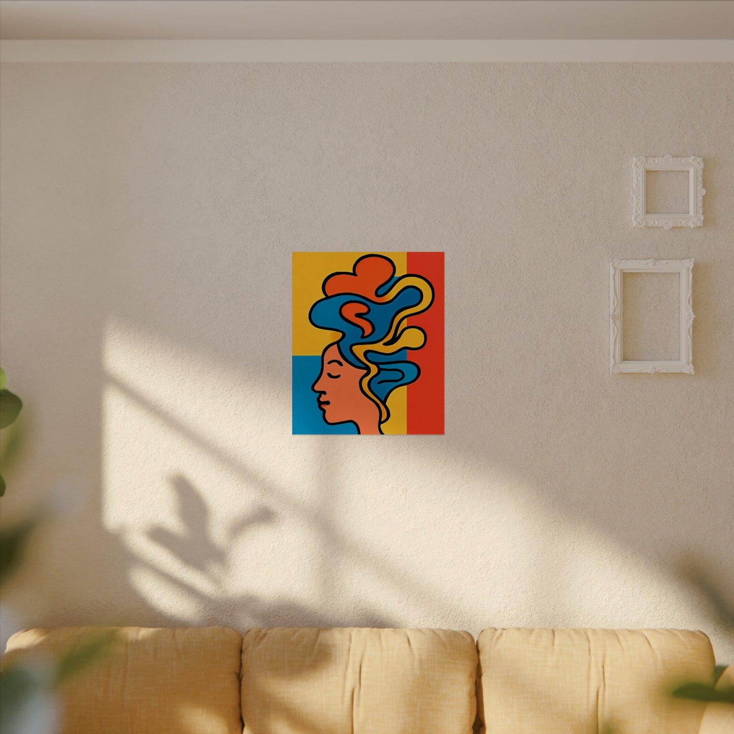 Poster Print - Colorful Abstract Woman with Textured Watercolor Art - GenZ & Millennials
