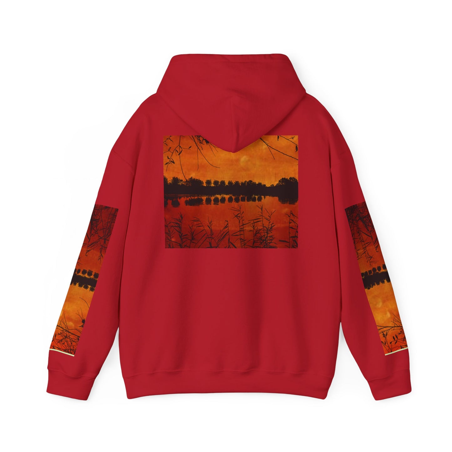 Sunset Reflection Hoodie - Cozy Unisex Heavy Blend™ Sweatshirt with Vibrant Nature Design