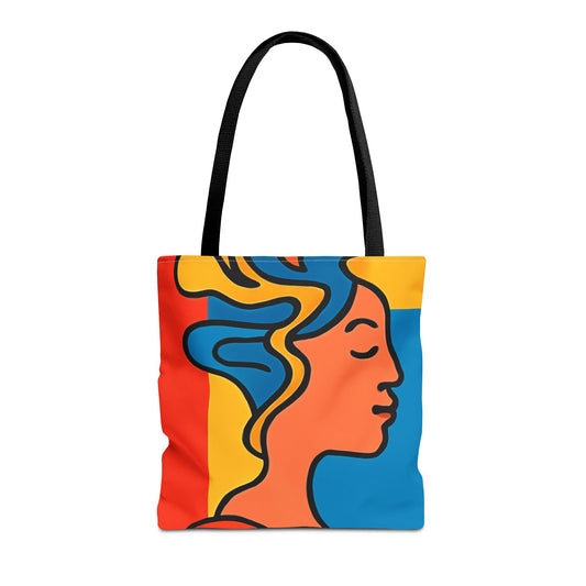 Colorful Abstract Face Tote Bag - Stylish Chic Design for Art Lovers