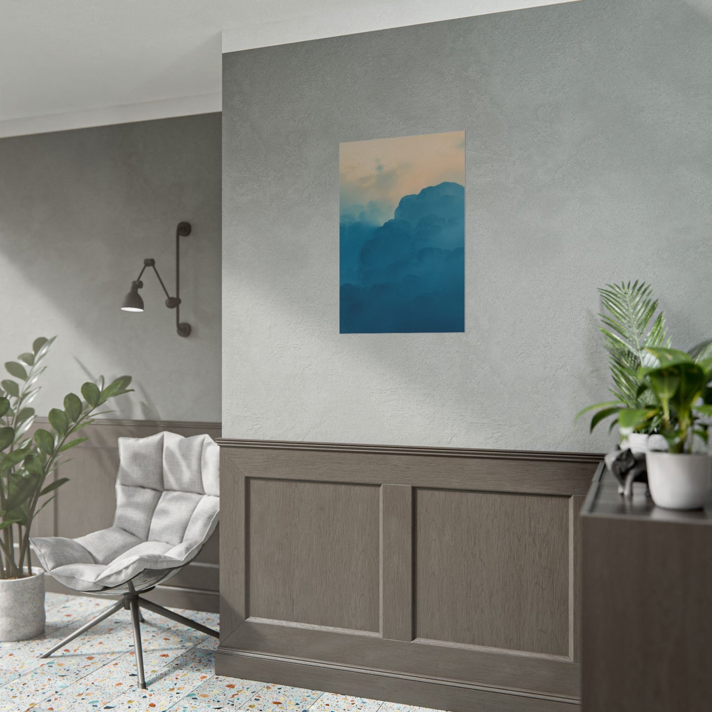 Tranquil Cloudscape Rolled Poster - Perfect for Home Décor and Relaxation