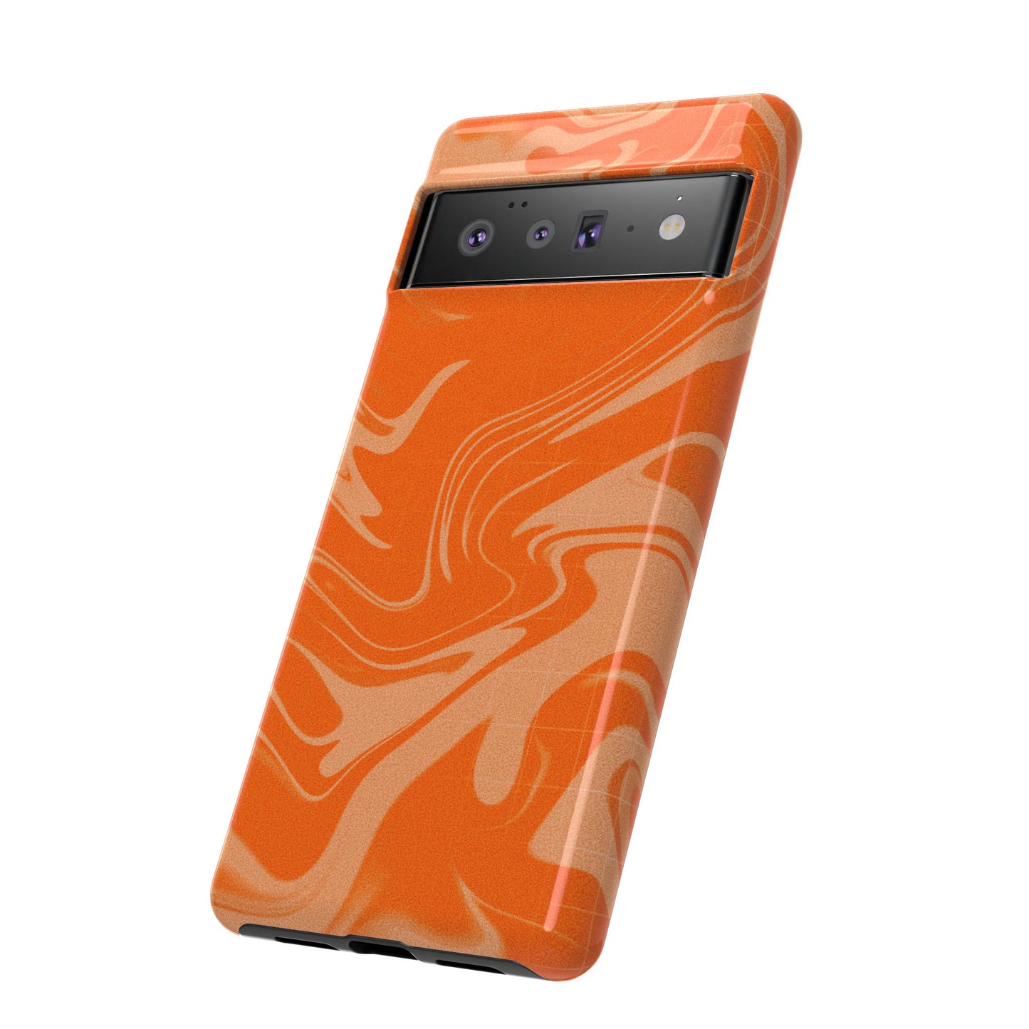 Stylish Orange Marble Phone Case - Tough Cases for Trendy Protection