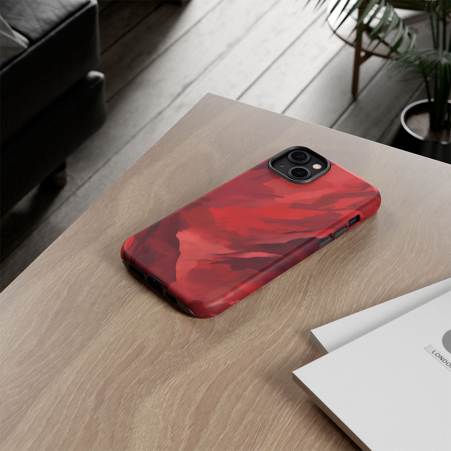 Bold Red Abstract Phone Case - Stylish Protection for Your Phone