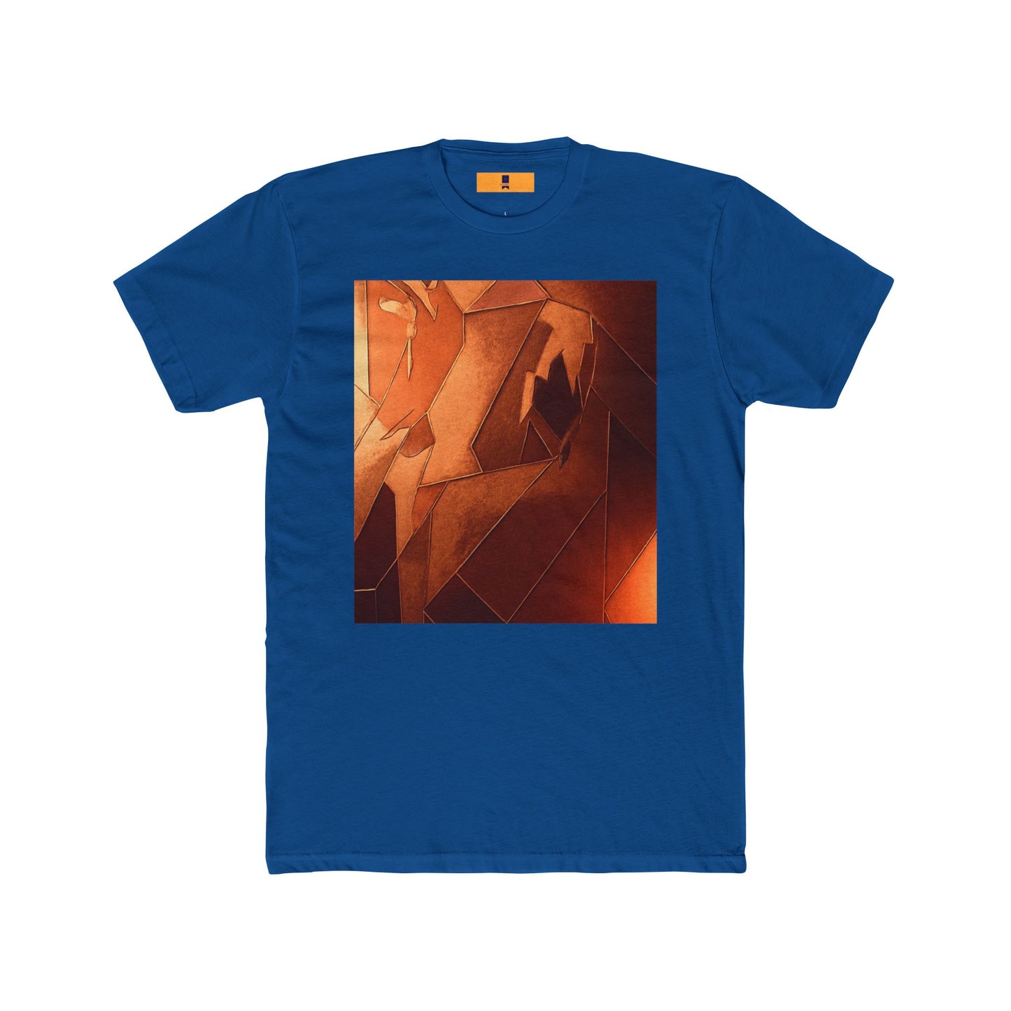 Artistic Unisex Cotton Crew Tee - Abstract Orange Design