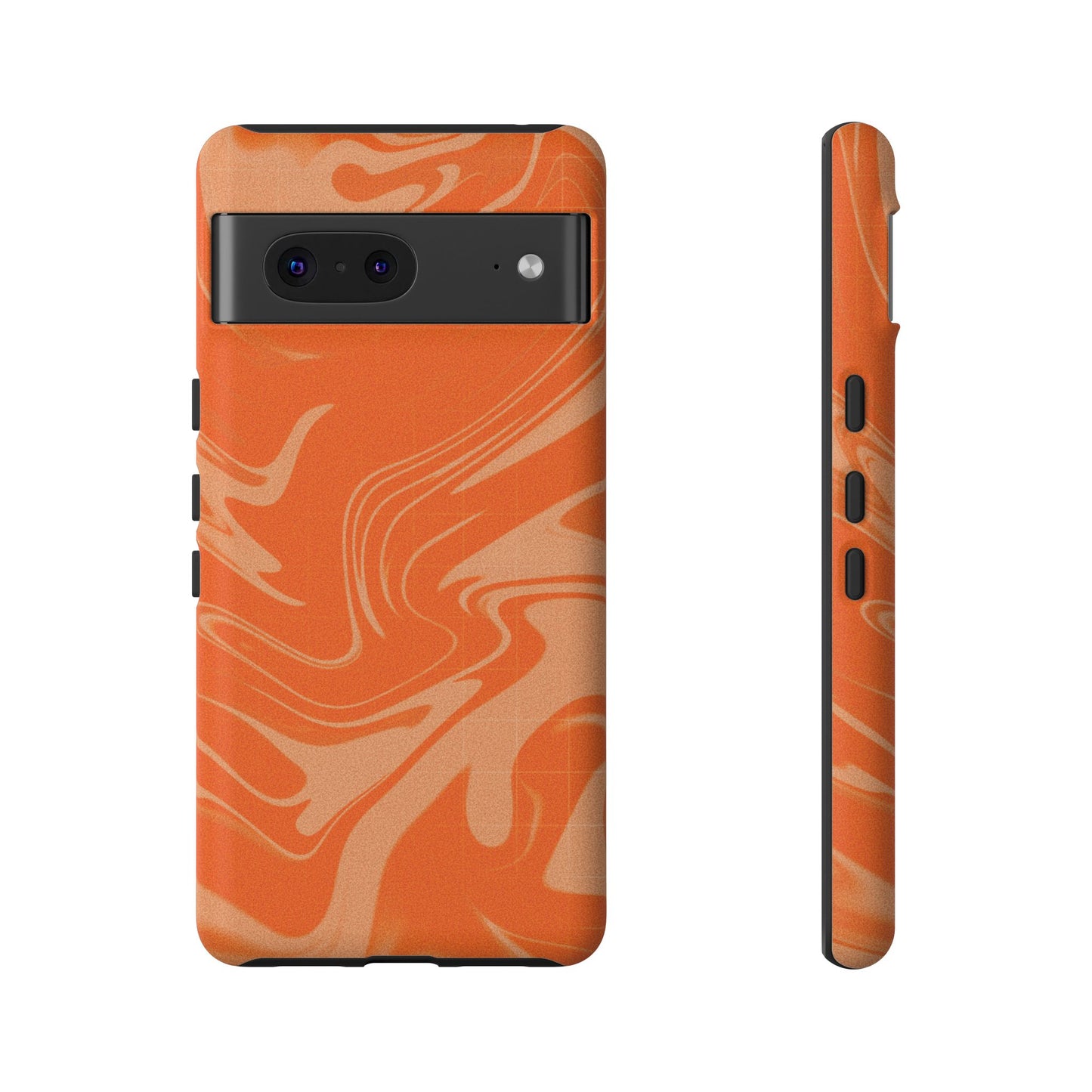 Stylish Orange Marble Phone Case - Tough Cases for Trendy Protection