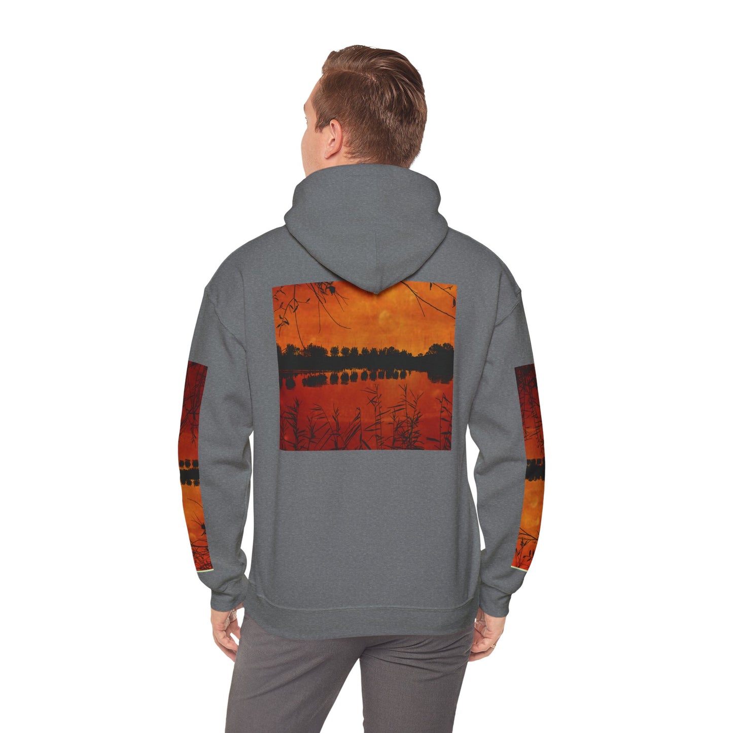 Sunset Reflection Hoodie - Cozy Unisex Heavy Blend™ Sweatshirt with Vibrant Nature Design
