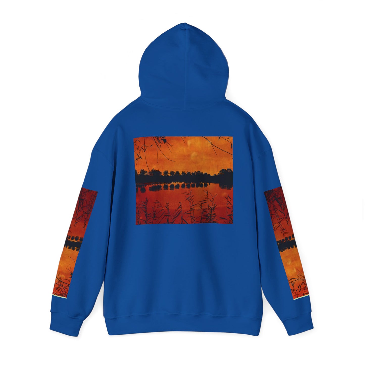 Sunset Reflection Hoodie - Cozy Unisex Heavy Blend™ Sweatshirt with Vibrant Nature Design