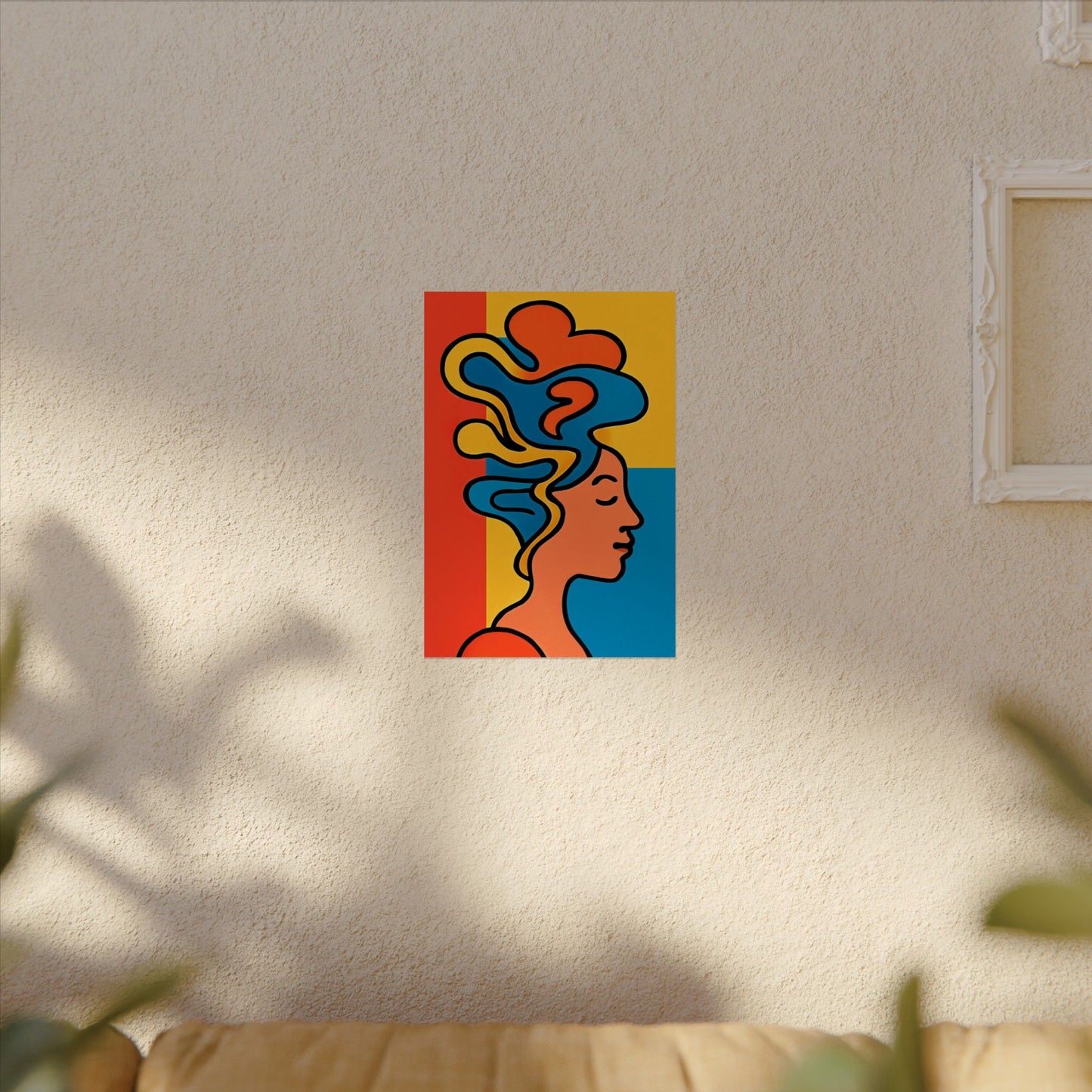 Poster Print - Colorful Abstract Woman with Textured Watercolor Art - GenZ & Millennials