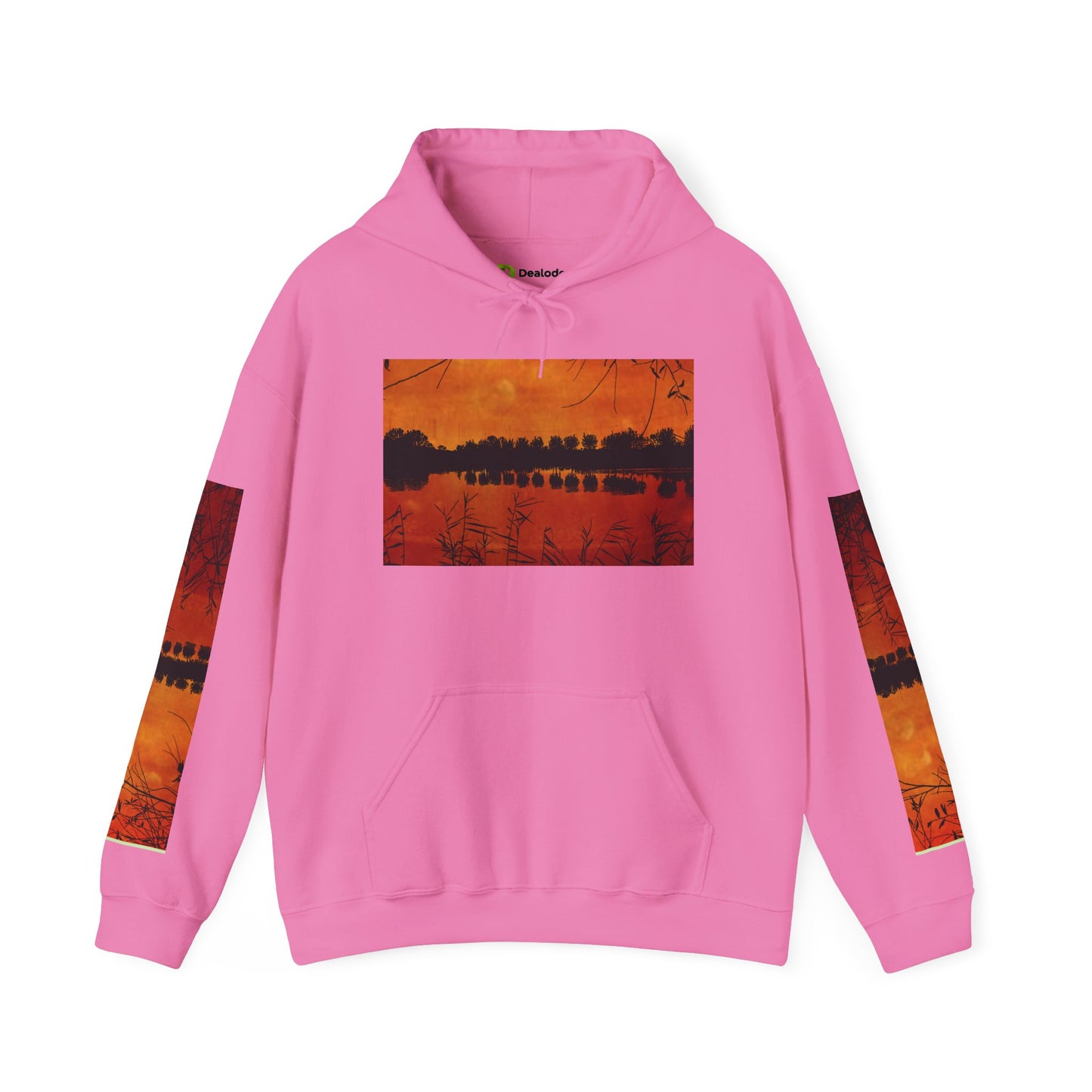 Sunset Reflection Hoodie - Cozy Unisex Heavy Blend™ Sweatshirt with Vibrant Nature Design