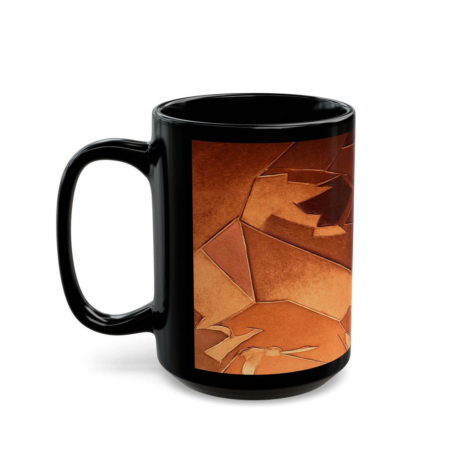 Modern Artistic Black Mug - 11oz & 15oz - Perfect for Coffee Lovers | Unique Gift Idea