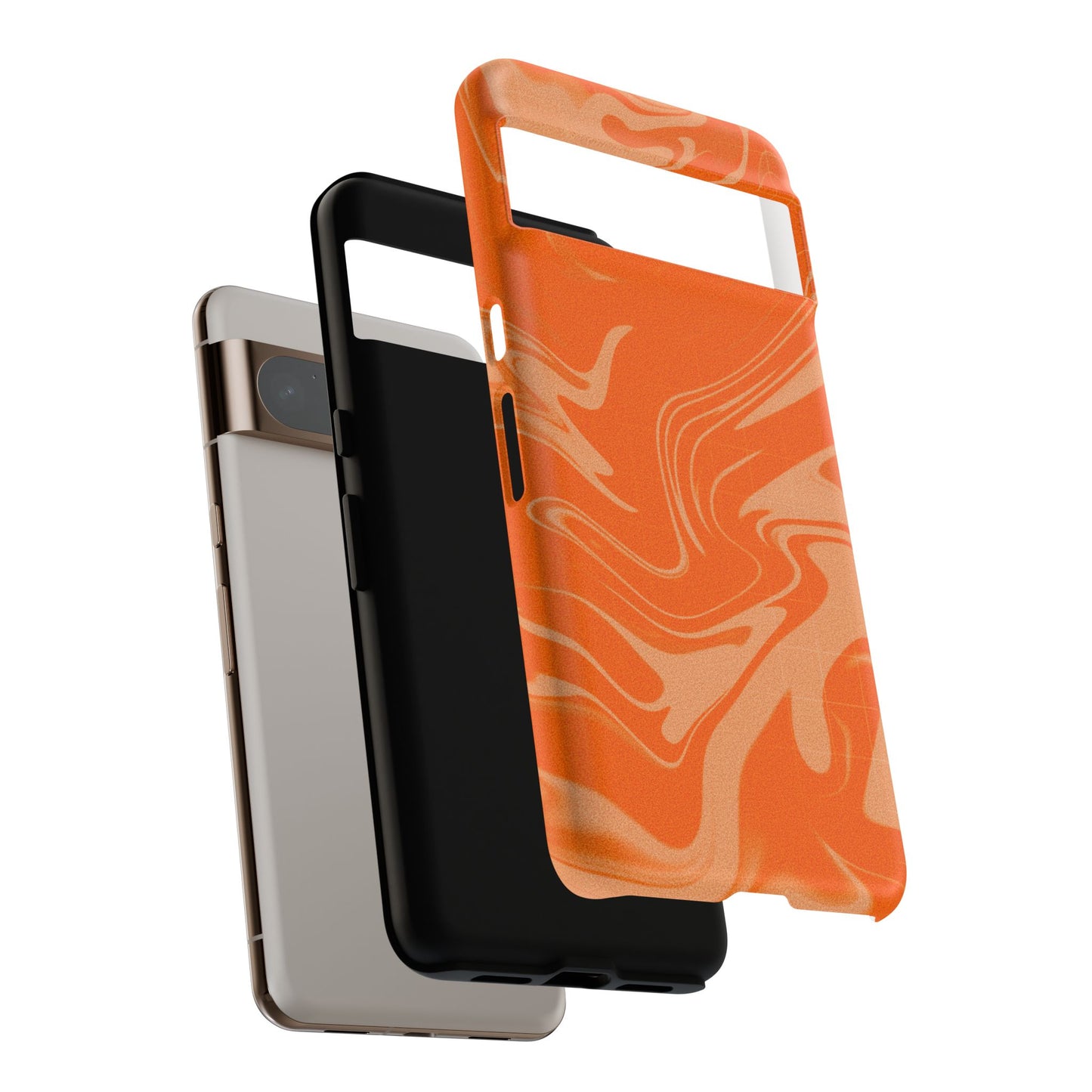Stylish Orange Marble Phone Case - Tough Cases for Trendy Protection