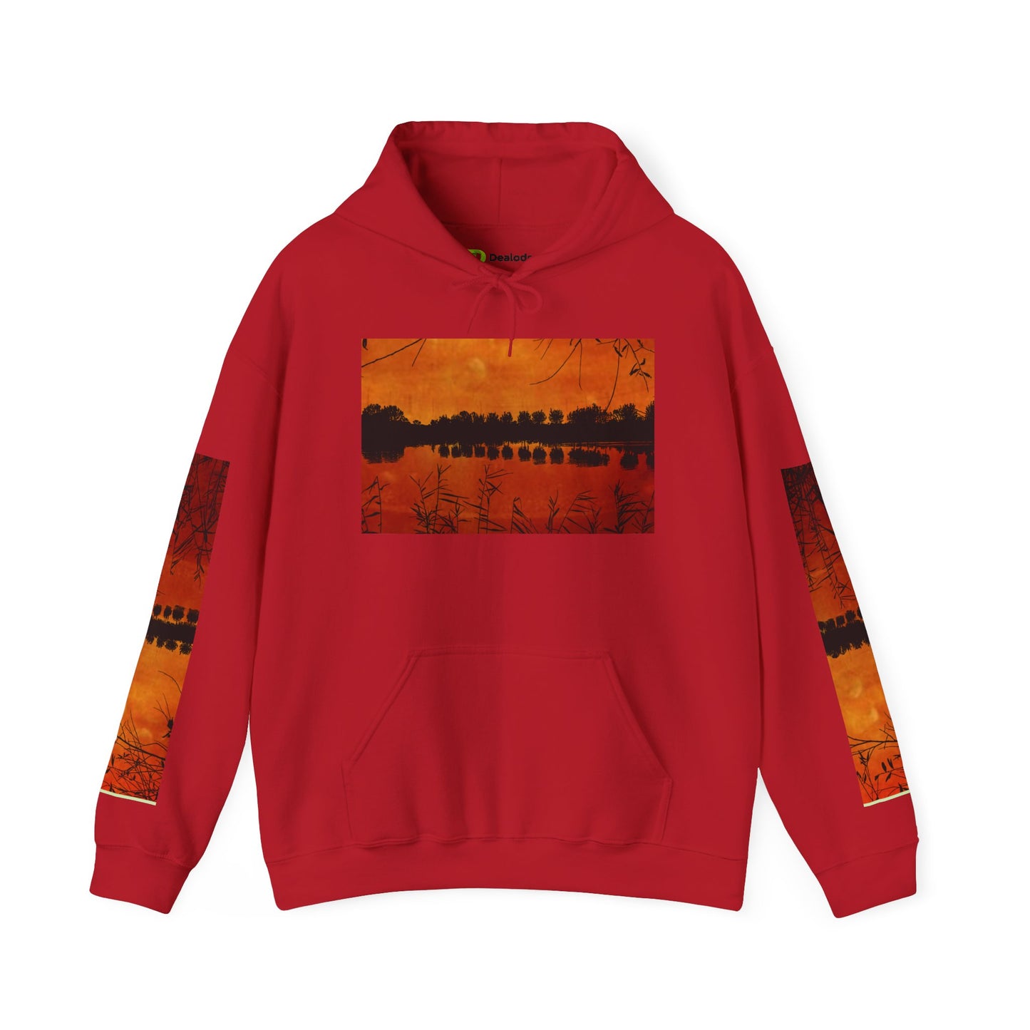 Sunset Reflection Hoodie - Cozy Unisex Heavy Blend™ Sweatshirt with Vibrant Nature Design