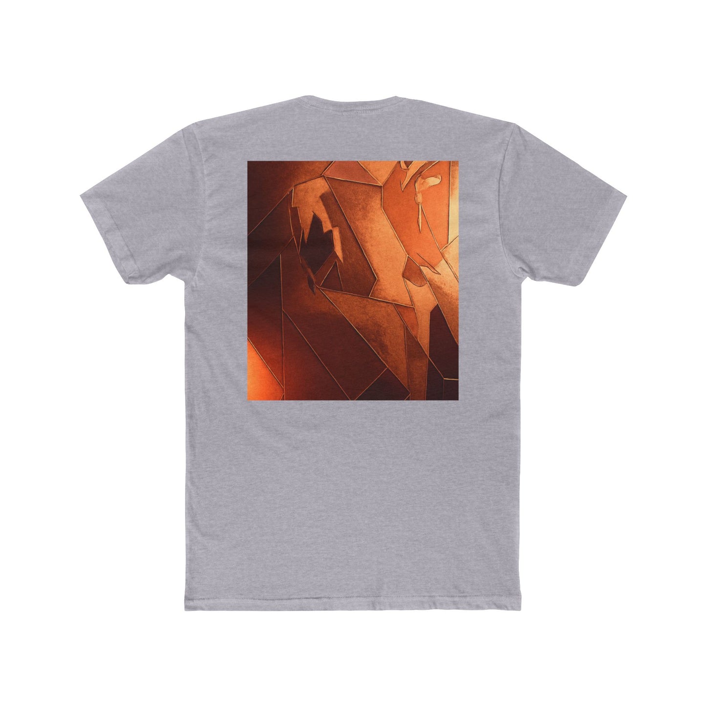 Artistic Unisex Cotton Crew Tee - Abstract Orange Design