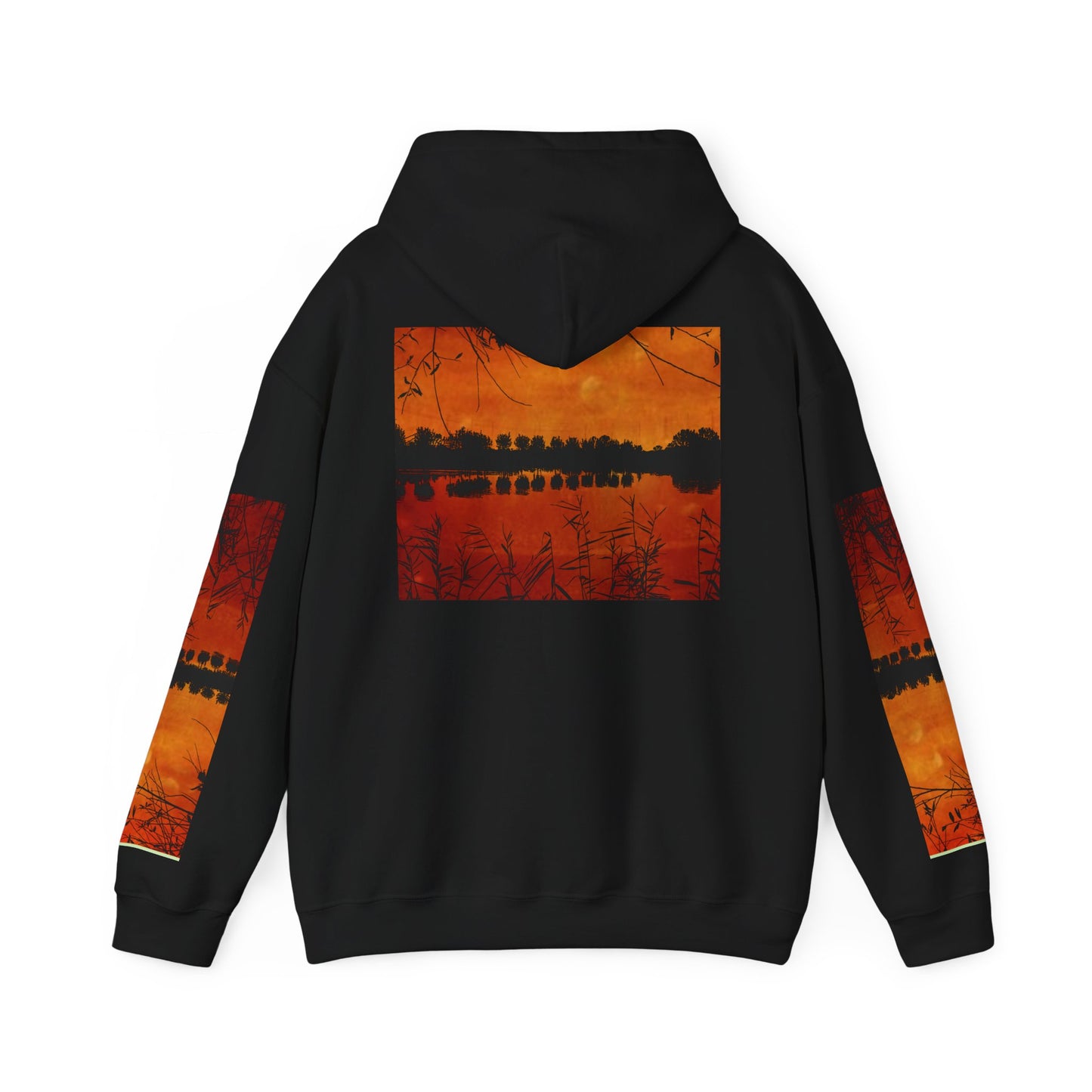 Sunset Reflection Hoodie - Cozy Unisex Heavy Blend™ Sweatshirt with Vibrant Nature Design