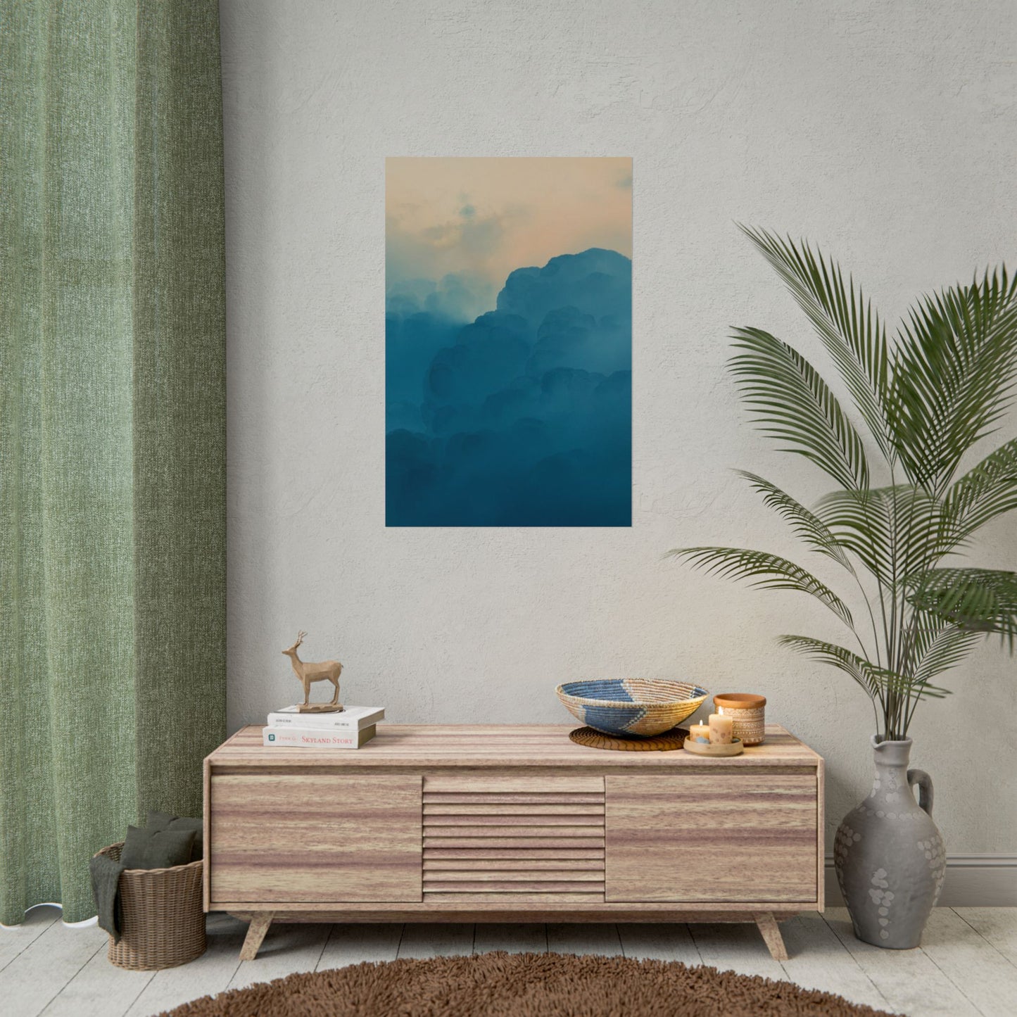 Tranquil Cloudscape Rolled Poster - Perfect for Home Décor and Relaxation