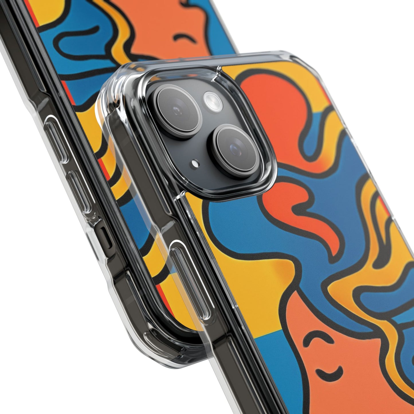 Stylish Magnetic Clear Impact Phone Case with Colorful Profile Art