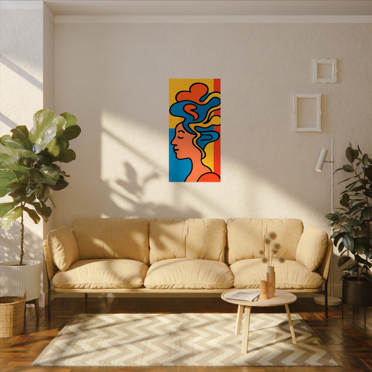 Poster Print - Colorful Abstract Woman with Textured Watercolor Art - GenZ & Millennials