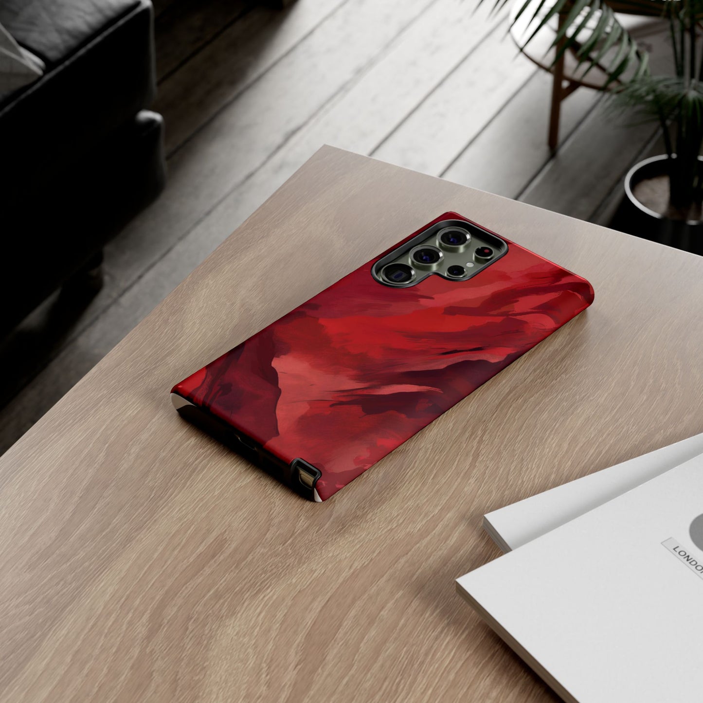 Bold Red Abstract Phone Case - Stylish Protection for Your Phone