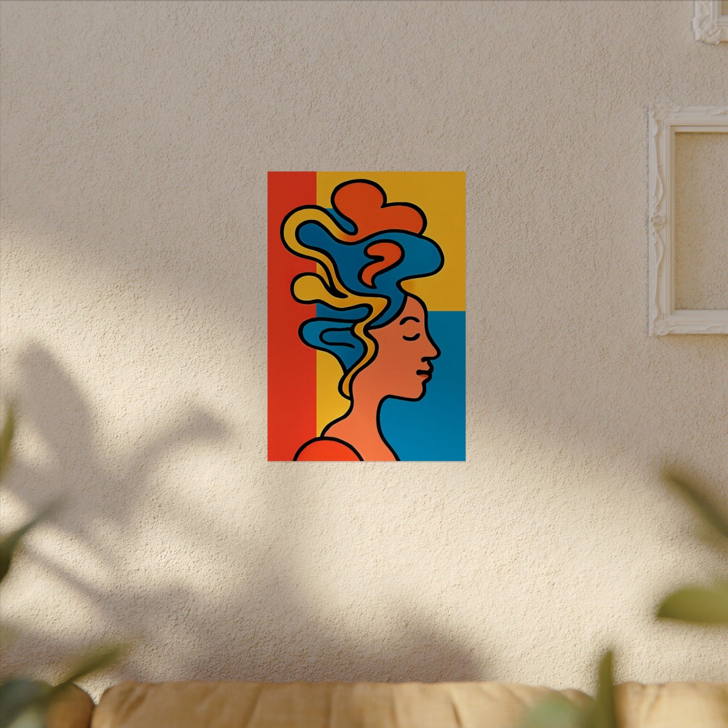 Poster Print - Colorful Abstract Woman with Textured Watercolor Art - GenZ & Millennials