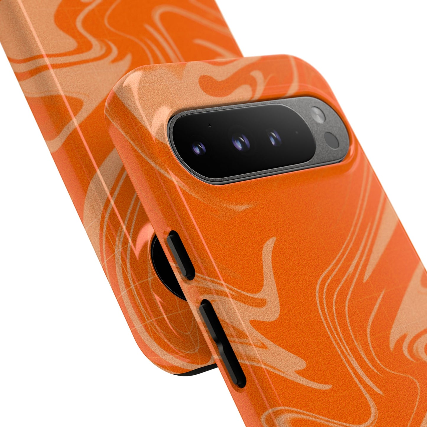 Stylish Orange Marble Phone Case - Tough Cases for Trendy Protection