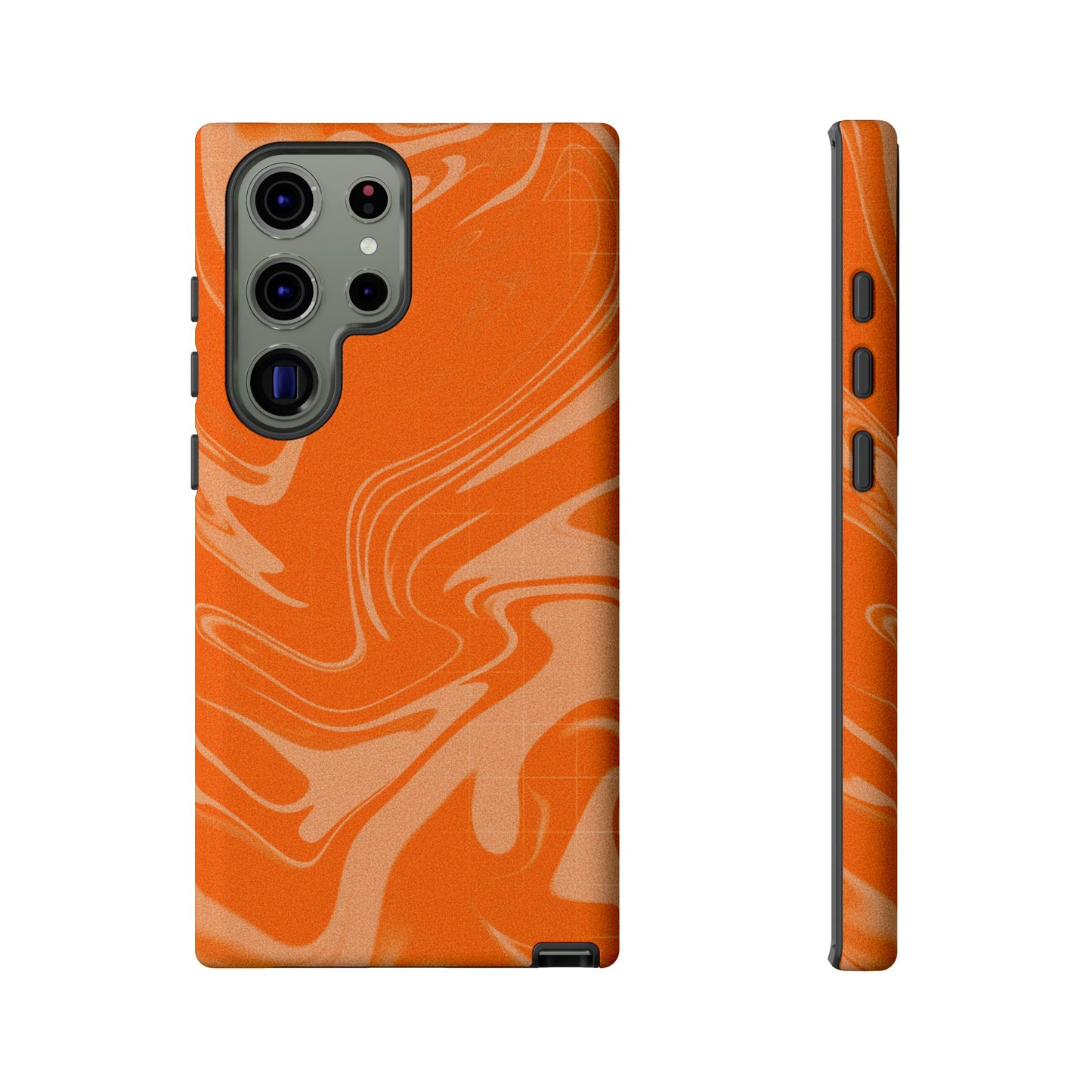 Stylish Orange Marble Phone Case - Tough Cases for Trendy Protection