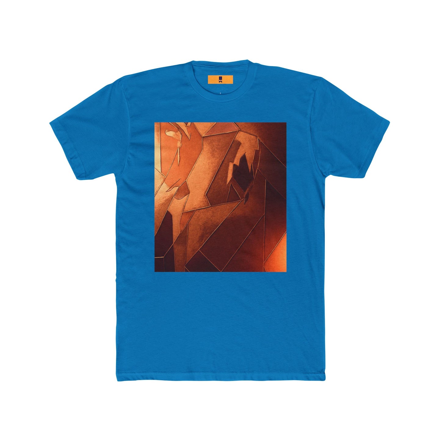 Artistic Unisex Cotton Crew Tee - Abstract Orange Design
