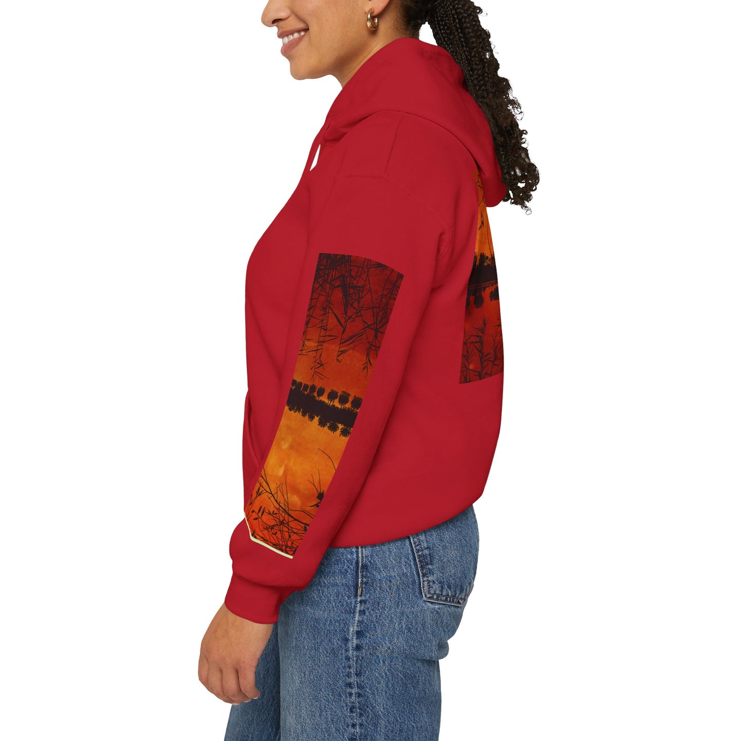 Sunset Reflection Hoodie - Cozy Unisex Heavy Blend™ Sweatshirt with Vibrant Nature Design