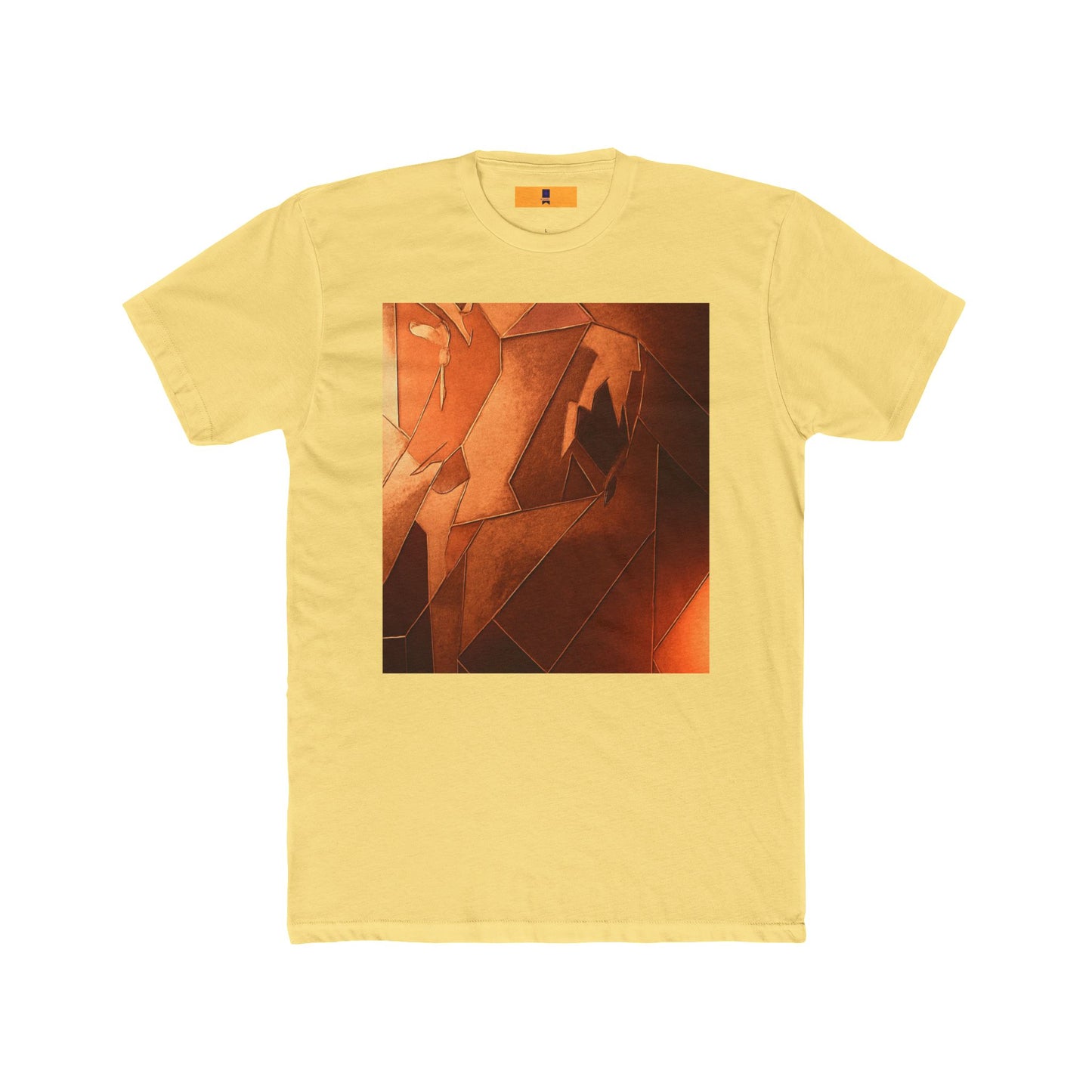 Artistic Unisex Cotton Crew Tee - Abstract Orange Design