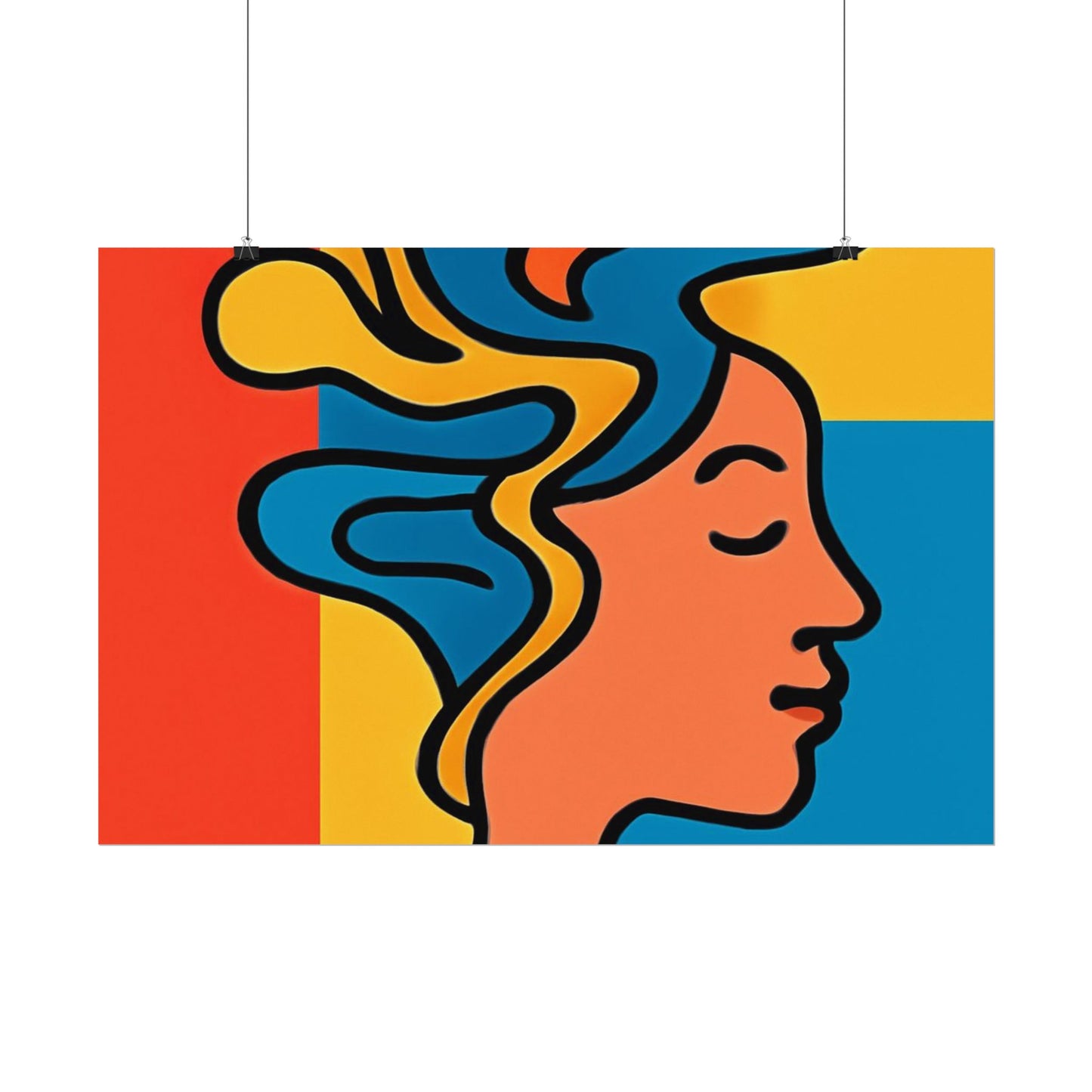 Poster Print - Colorful Abstract Woman with Textured Watercolor Art - GenZ & Millennials