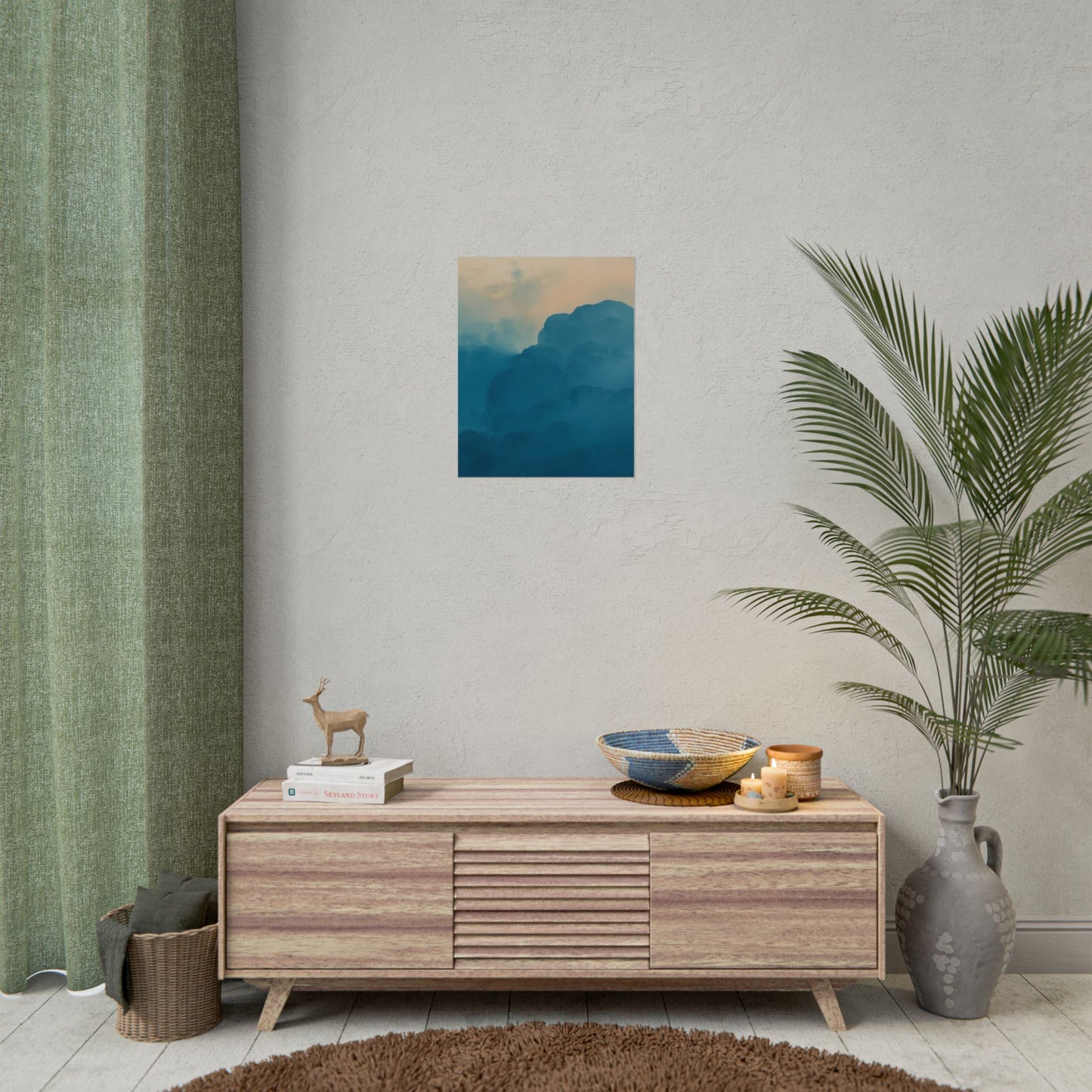 Tranquil Cloudscape Rolled Poster - Perfect for Home Décor and Relaxation