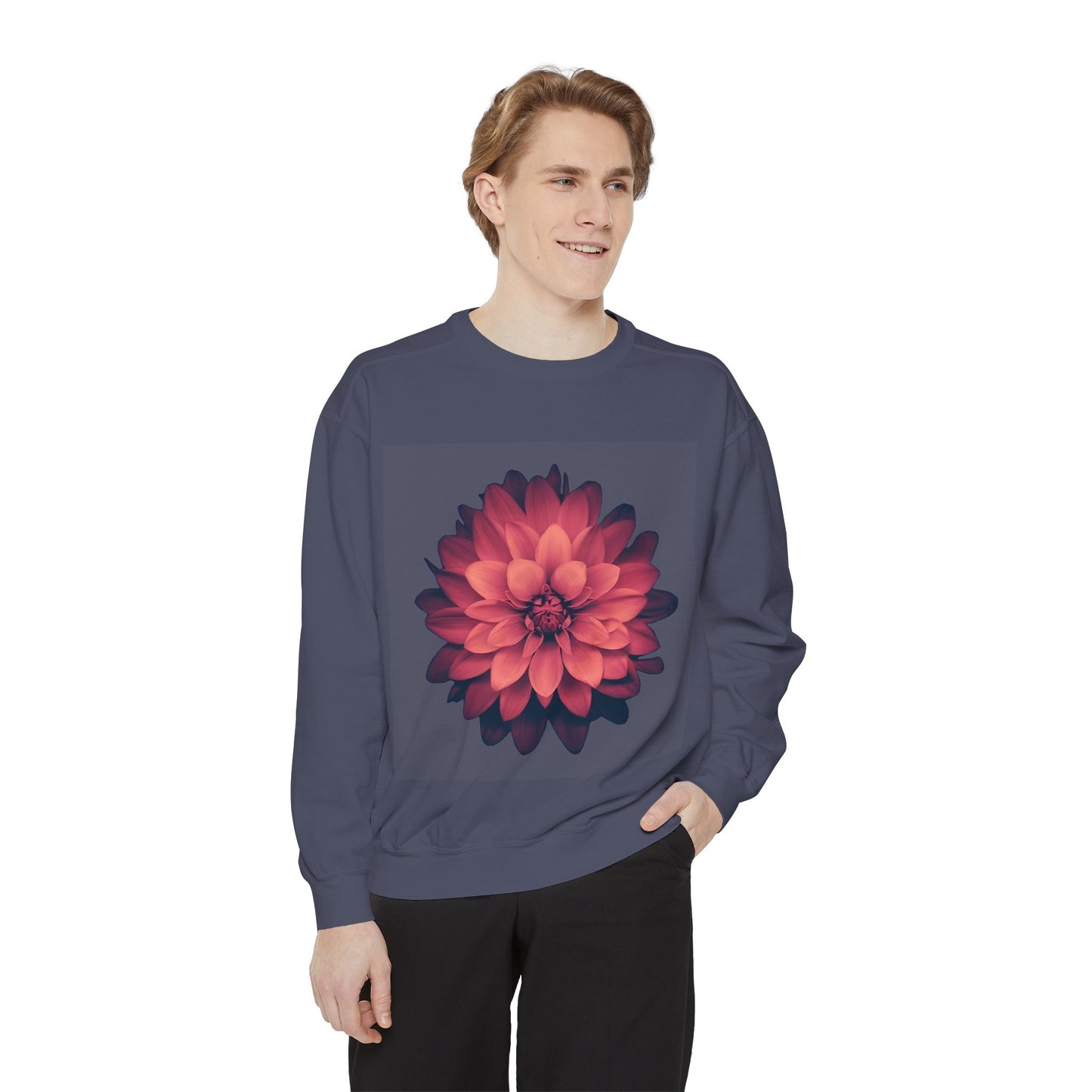 Floral Unisex Sweatshirt - Cozy Garment-Dyed Style for Nature Lovers