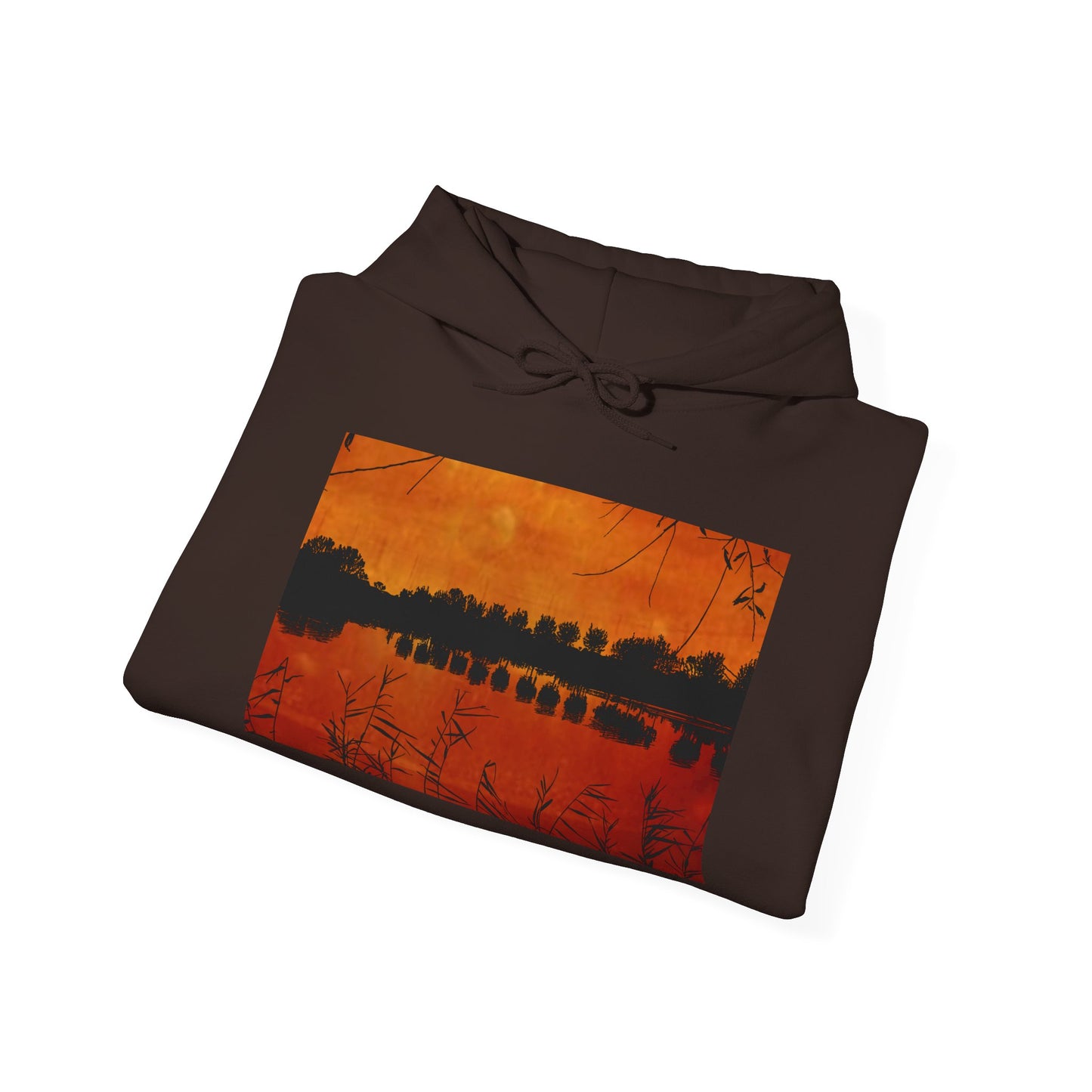 Sunset Reflection Hoodie - Cozy Unisex Heavy Blend™ Sweatshirt with Vibrant Nature Design