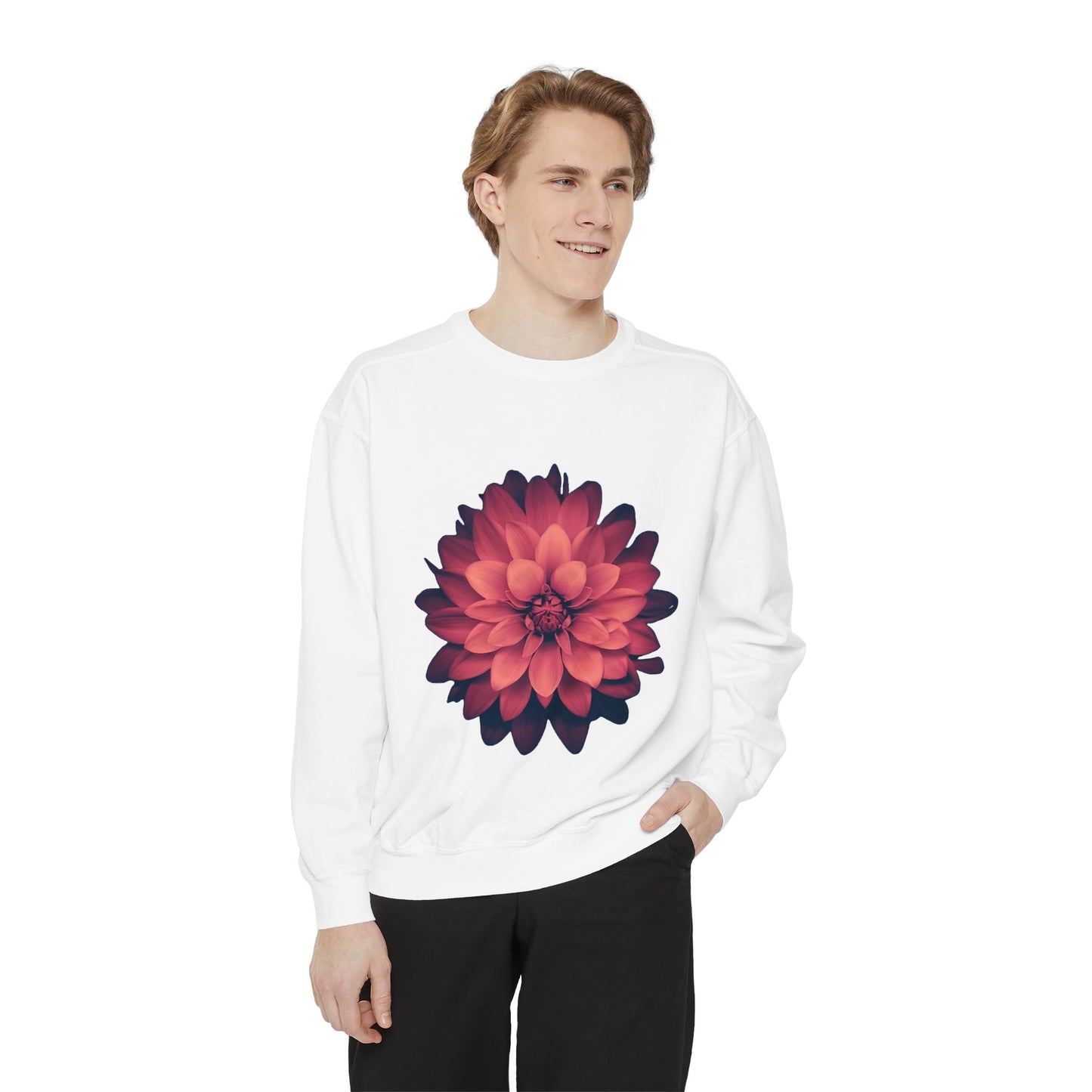 Floral Unisex Sweatshirt - Cozy Garment-Dyed Style for Nature Lovers