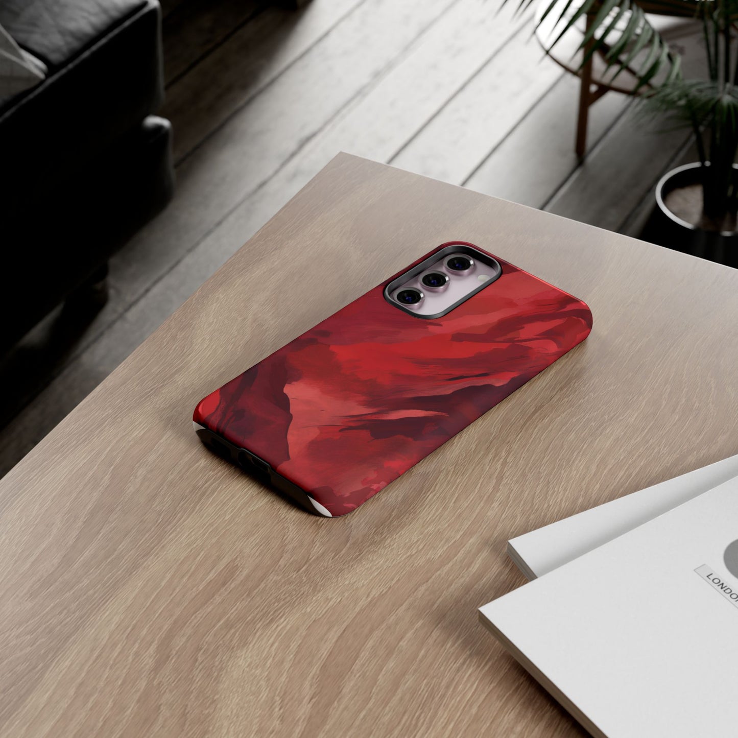 Bold Red Abstract Phone Case - Stylish Protection for Your Phone