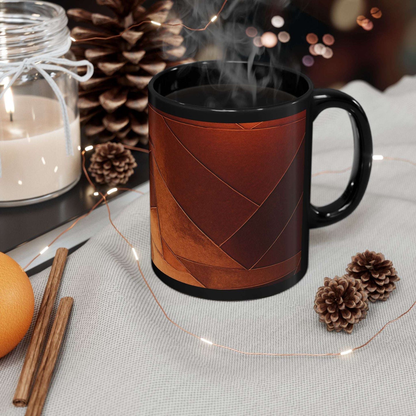 Modern Artistic Black Mug - 11oz & 15oz - Perfect for Coffee Lovers | Unique Gift Idea