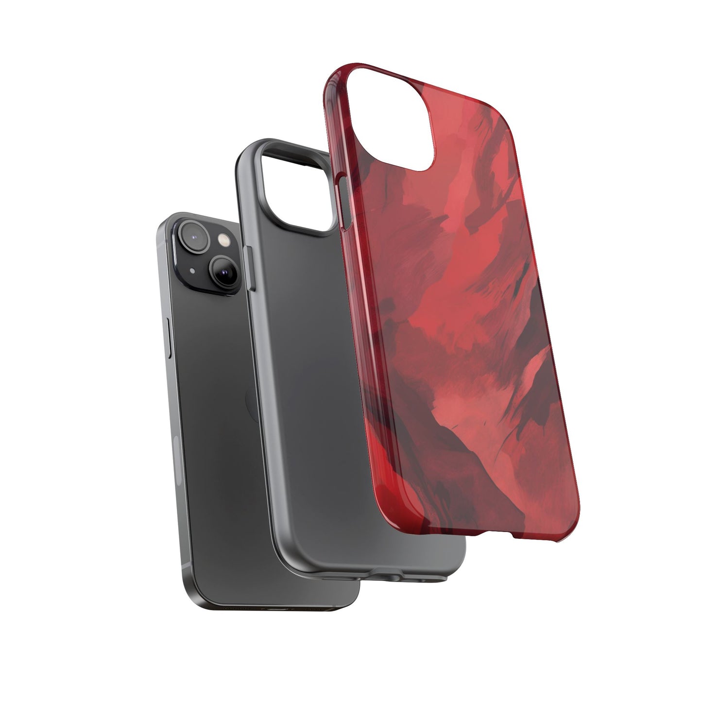 Bold Red Abstract Phone Case - Stylish Protection for Your Phone