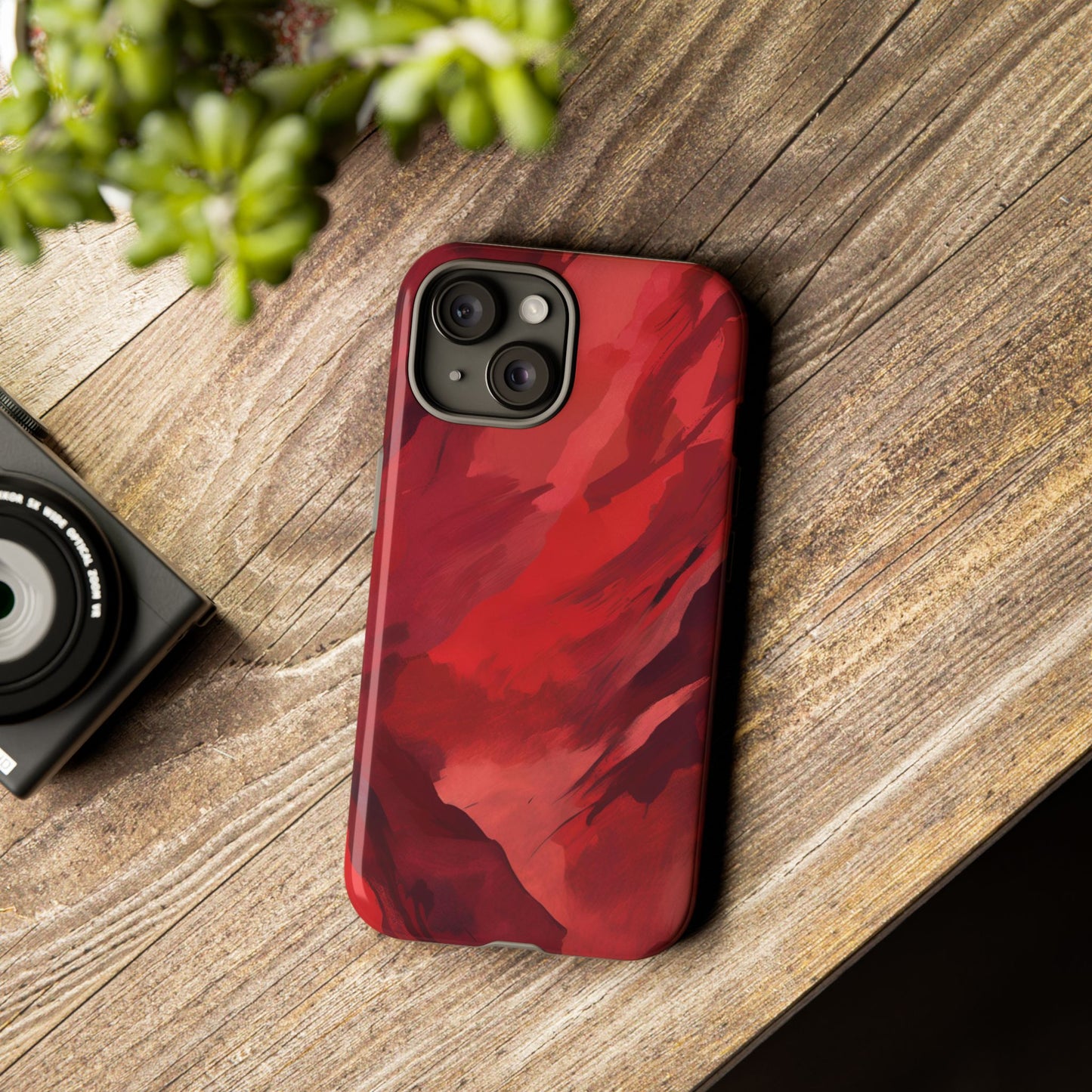 Bold Red Abstract Phone Case - Stylish Protection for Your Phone