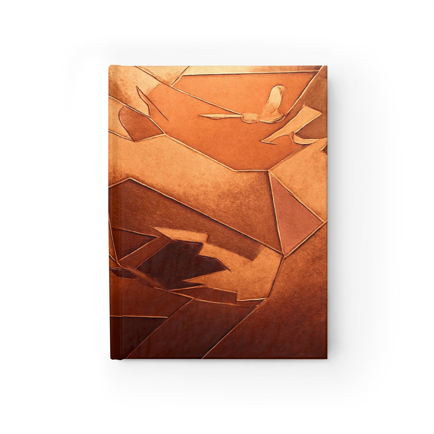 Artistic Leather Journal - Warm Tones & Geometric Design