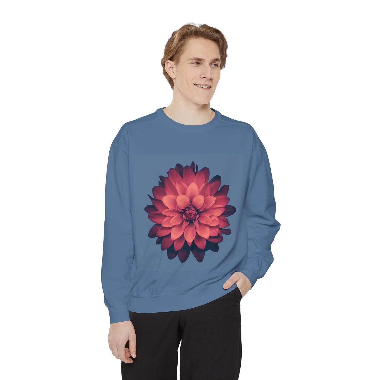 Floral Unisex Sweatshirt - Cozy Garment-Dyed Style for Nature Lovers