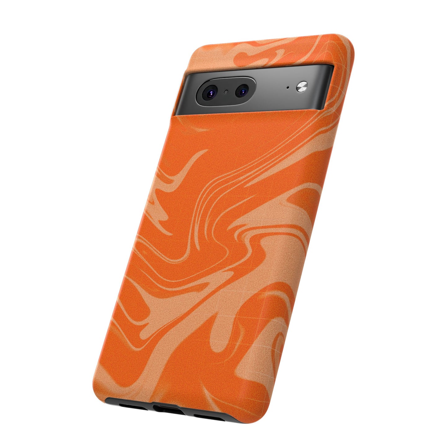 Stylish Orange Marble Phone Case - Tough Cases for Trendy Protection