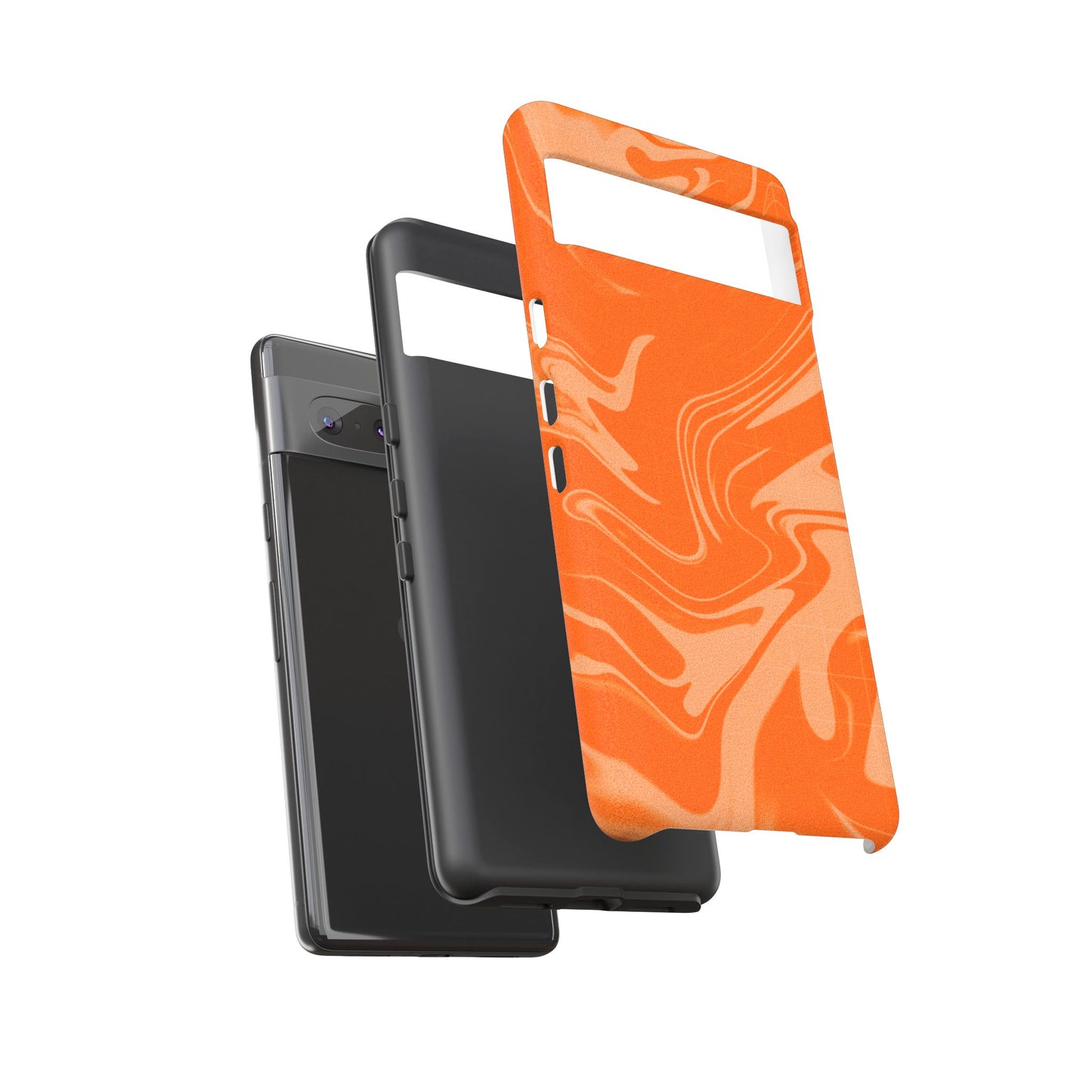 Stylish Orange Marble Phone Case - Tough Cases for Trendy Protection