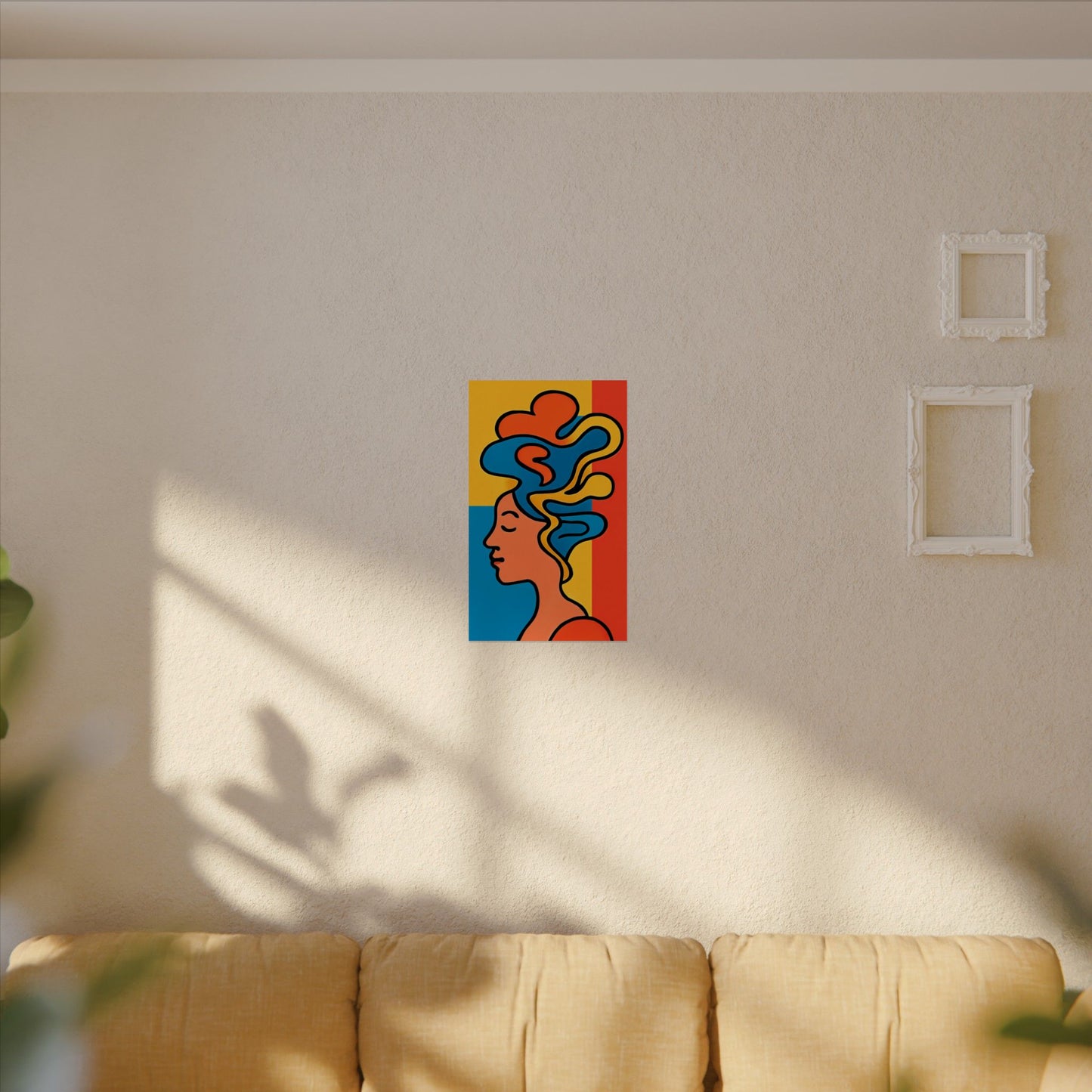 Poster Print - Colorful Abstract Woman with Textured Watercolor Art - GenZ & Millennials