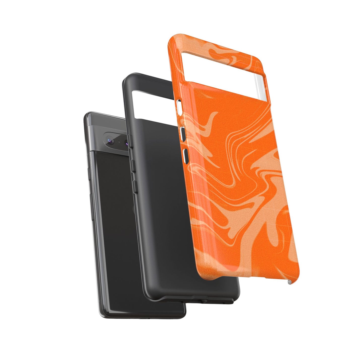 Stylish Orange Marble Phone Case - Tough Cases for Trendy Protection