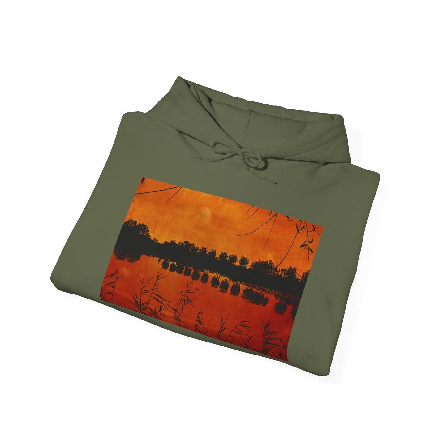 Sunset Reflection Hoodie - Cozy Unisex Heavy Blend™ Sweatshirt with Vibrant Nature Design