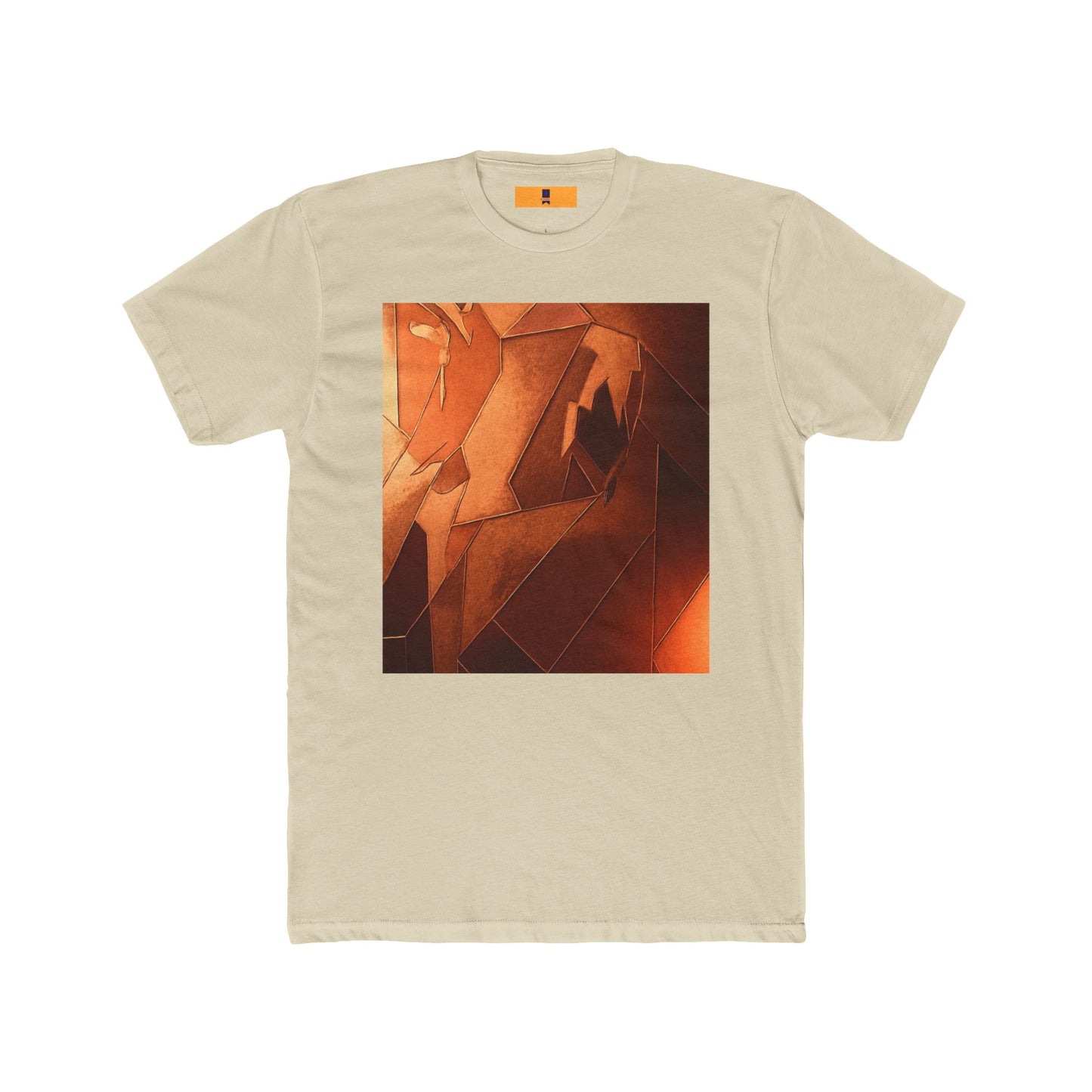 Artistic Unisex Cotton Crew Tee - Abstract Orange Design