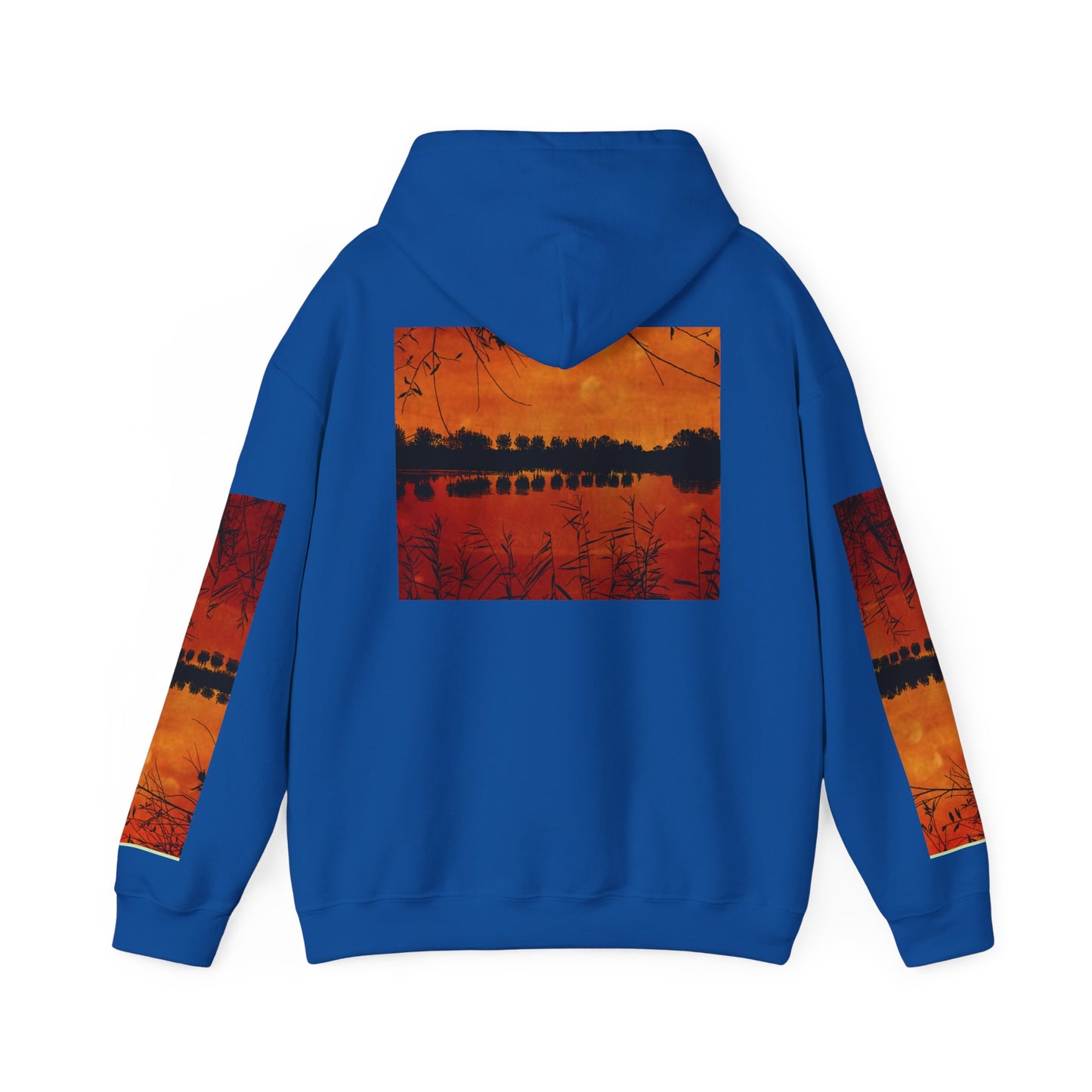 Sunset Reflection Hoodie - Cozy Unisex Heavy Blend™ Sweatshirt with Vibrant Nature Design