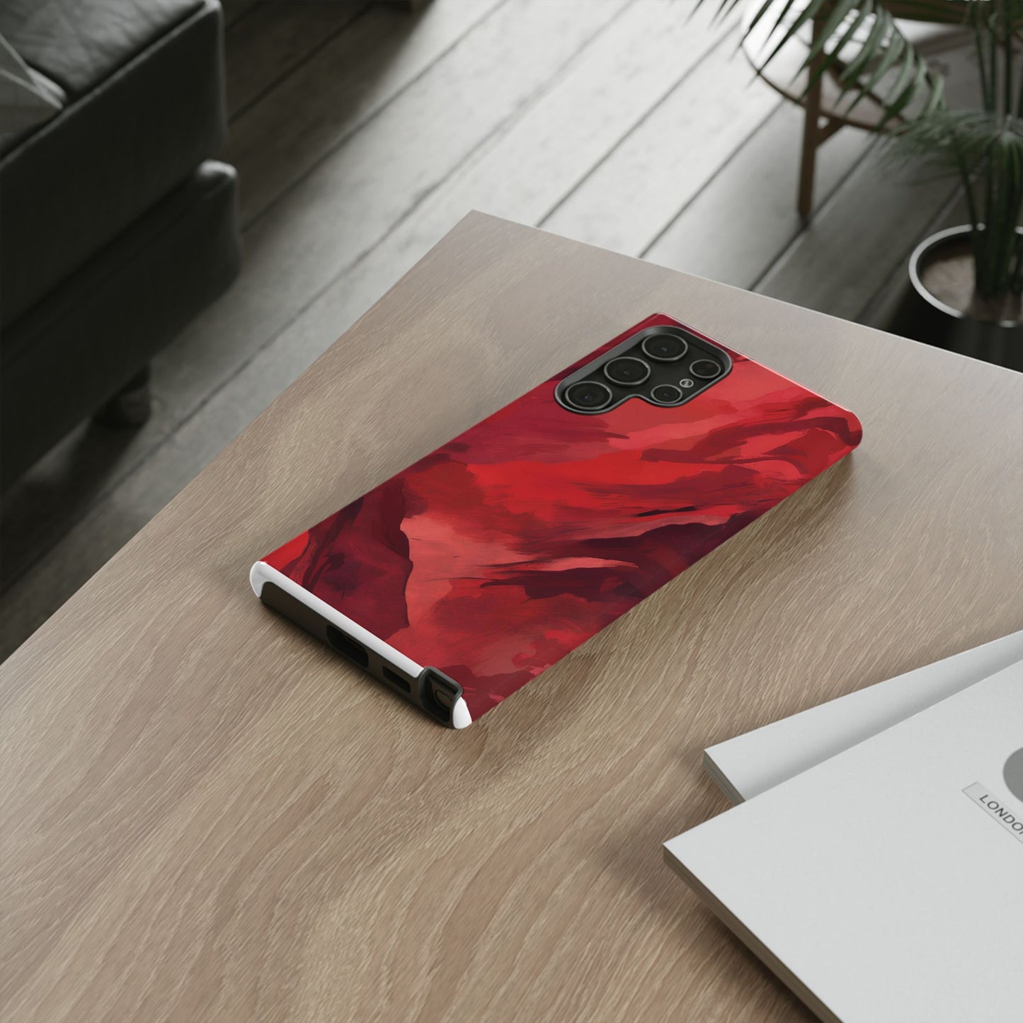 Bold Red Abstract Phone Case - Stylish Protection for Your Phone