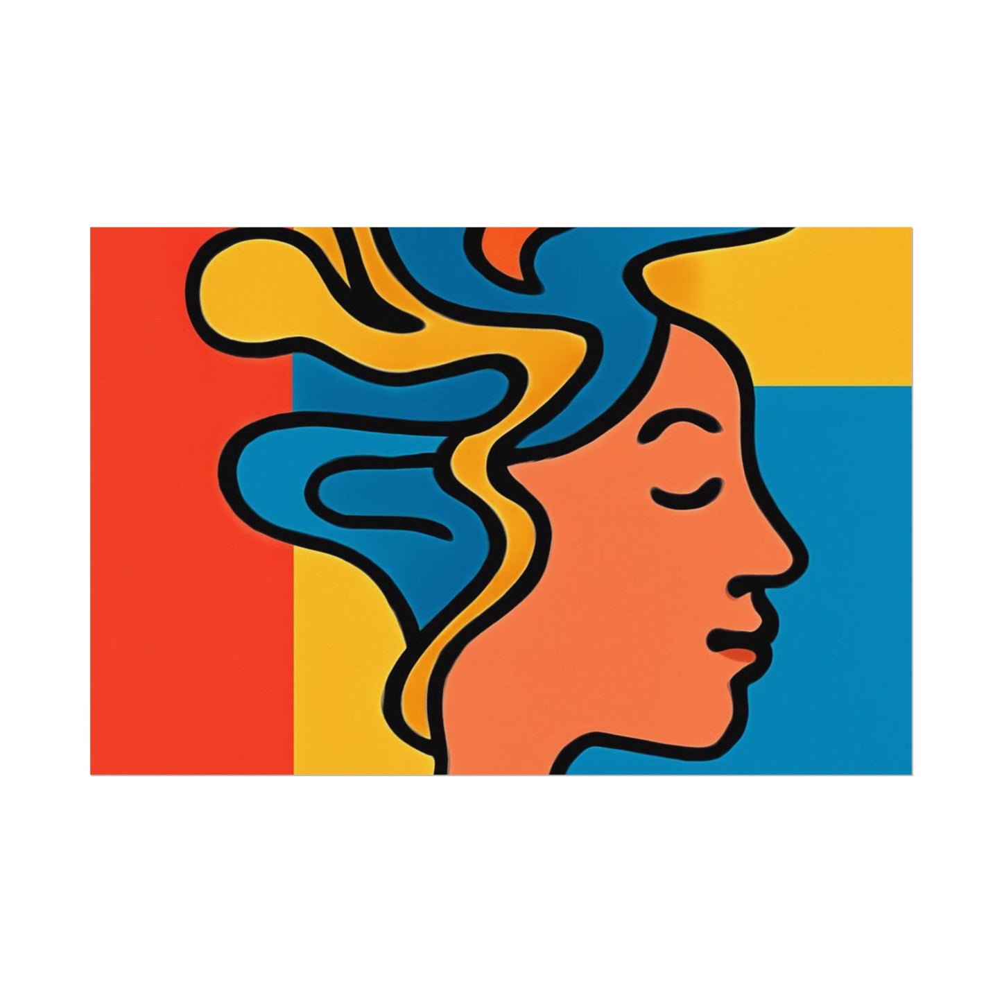 Poster Print - Colorful Abstract Woman with Textured Watercolor Art - GenZ & Millennials