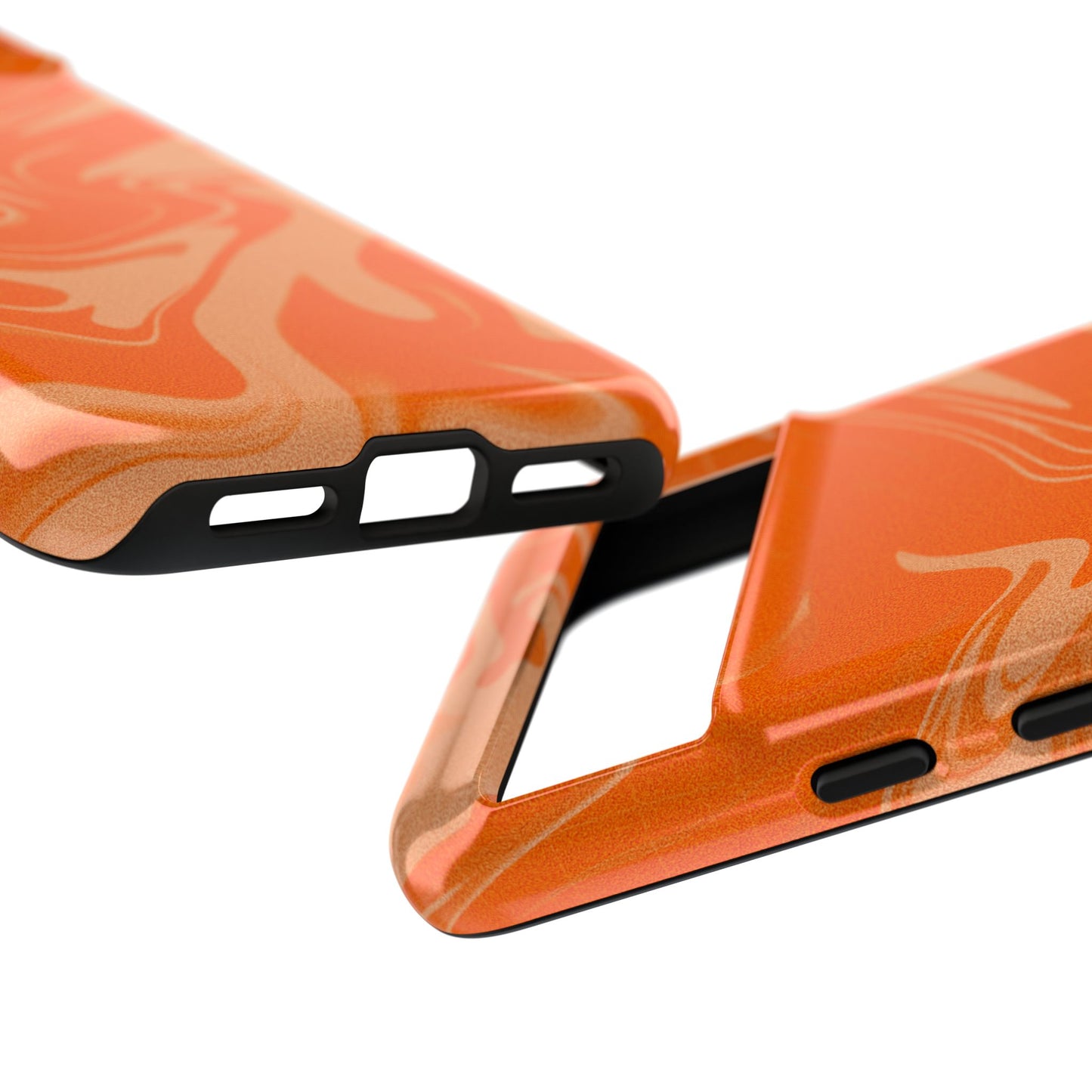 Stylish Orange Marble Phone Case - Tough Cases for Trendy Protection