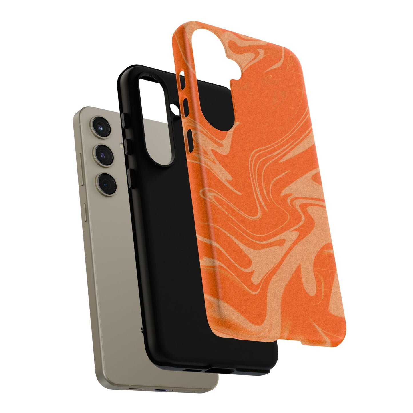 Stylish Orange Marble Phone Case - Tough Cases for Trendy Protection