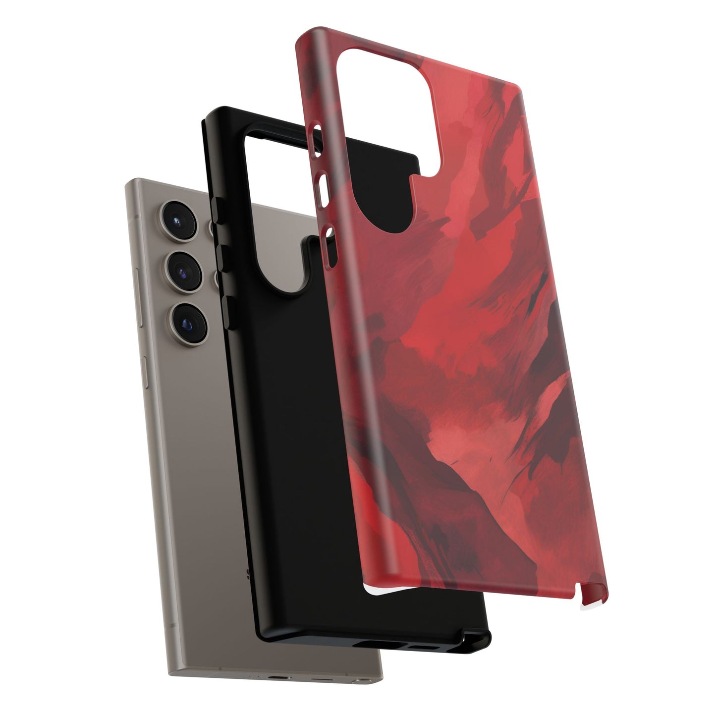Bold Red Abstract Phone Case - Stylish Protection for Your Phone